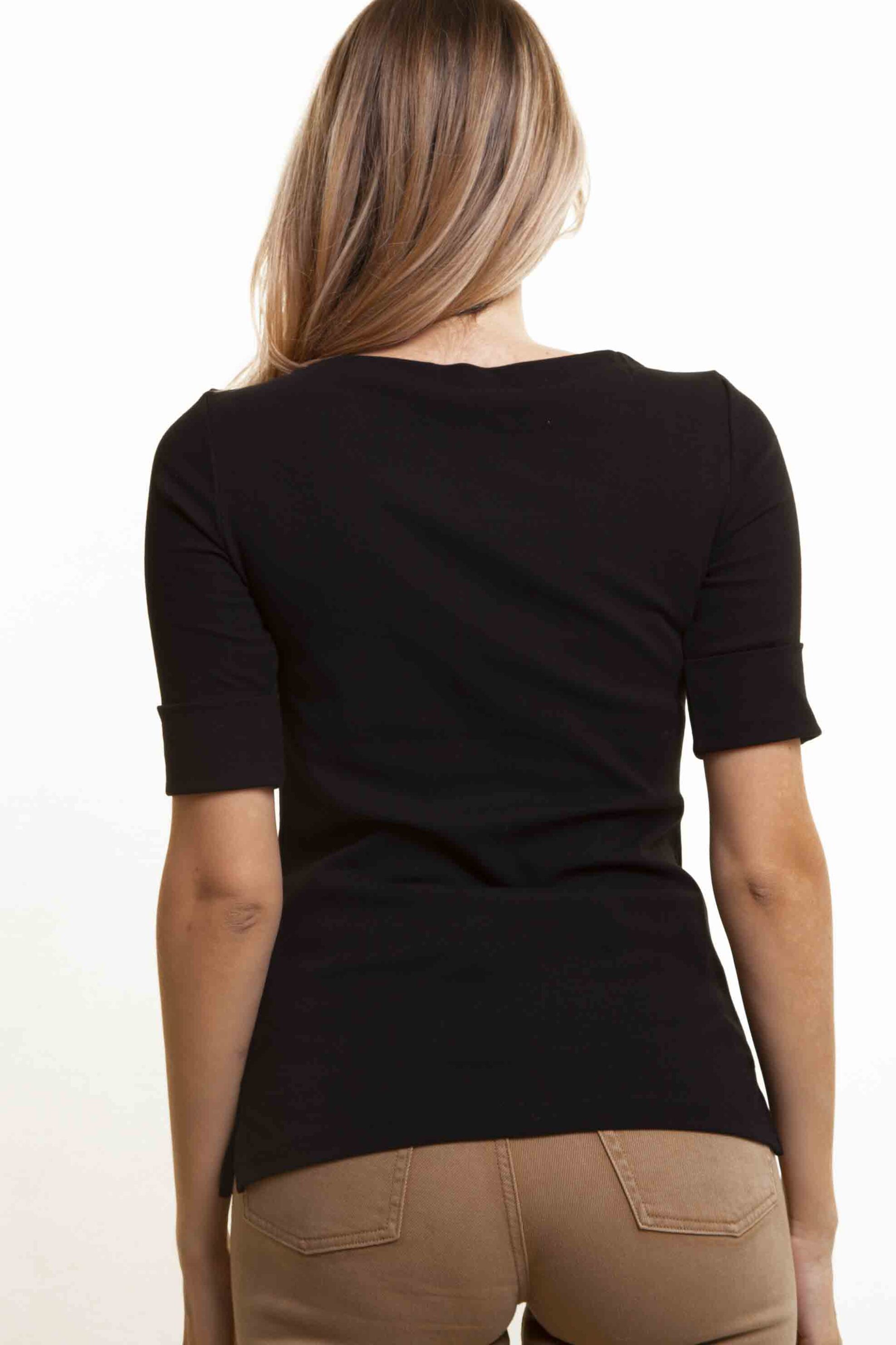 Lauren Ralph Lauren γυναικεία μπλούζα κοντομάνικη μονόχρωμη - 200654963001 Μαύρο φωτογραφία