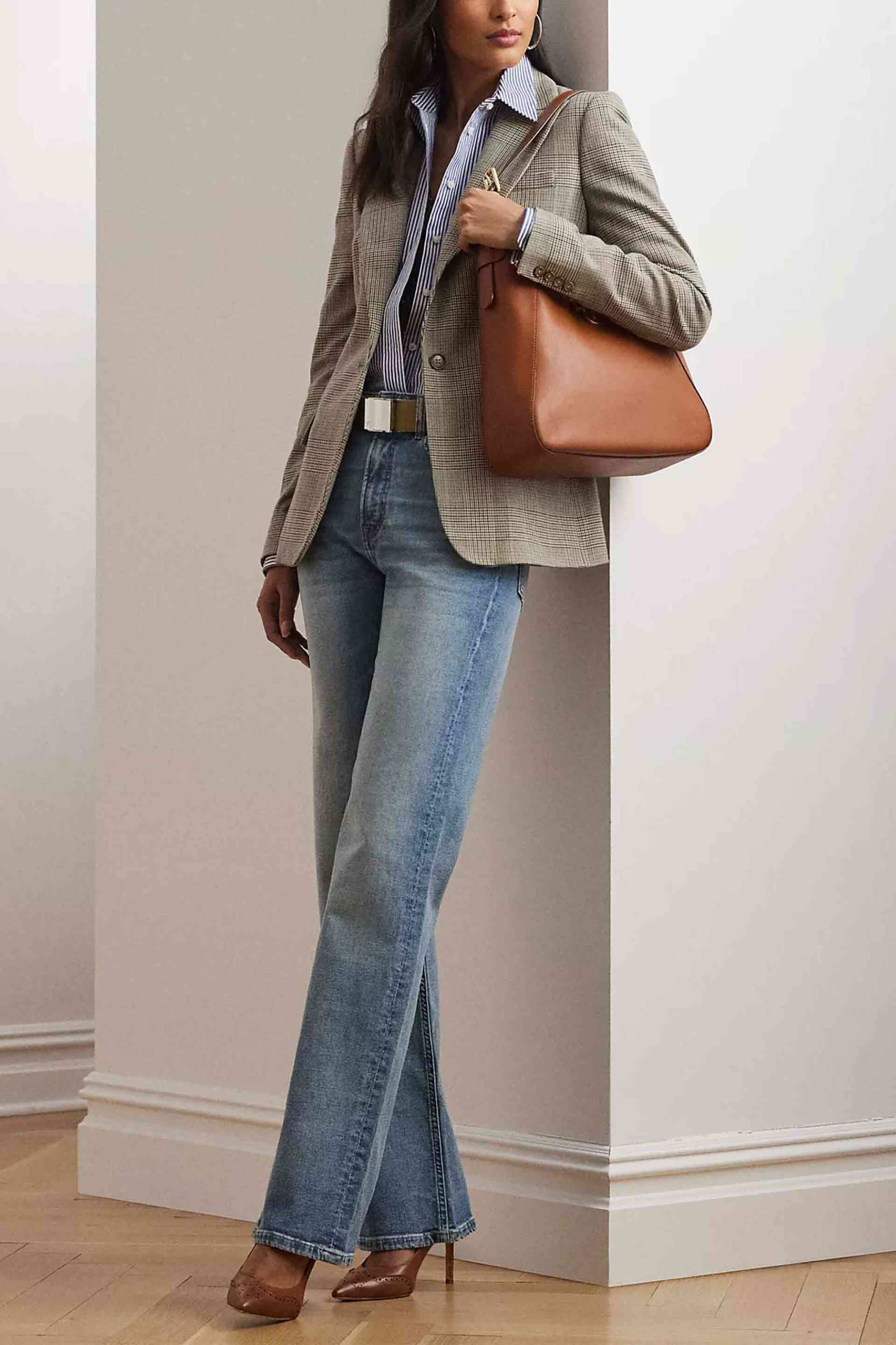 LAUREN RALPH LAUREN Lauren Ralph Lauren γυναικείο πουκάμισο με ριγέ σχέδιο και κεντημένο monogram Relaxed Fit - 200932539001 Μπλε Σκούρο - 3