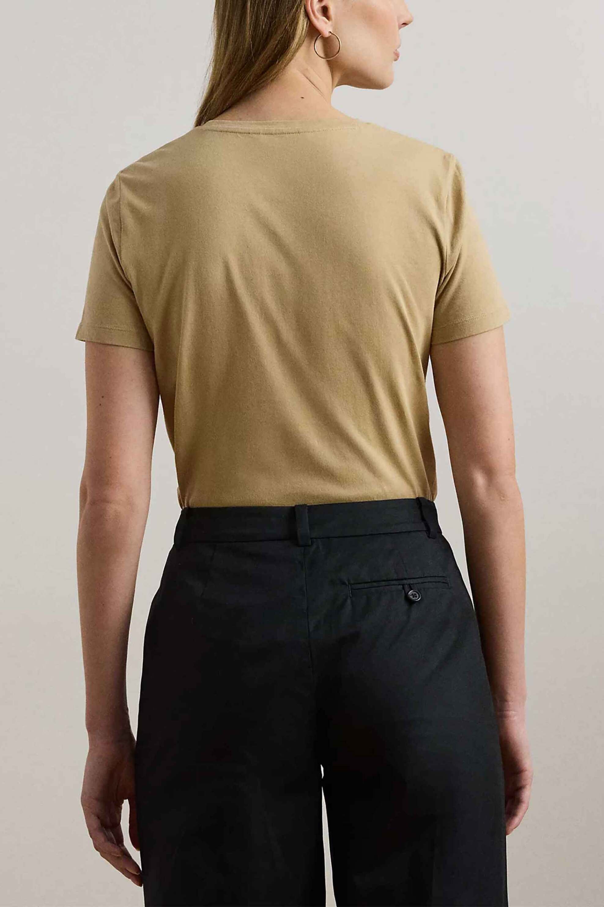 LAUREN RALPH LAUREN Lauren Ralph Lauren γυναικείο T-shirt με κεντημένο oversized "LRL" Relaxed Fit - 200971125002 Μπεζ - 4