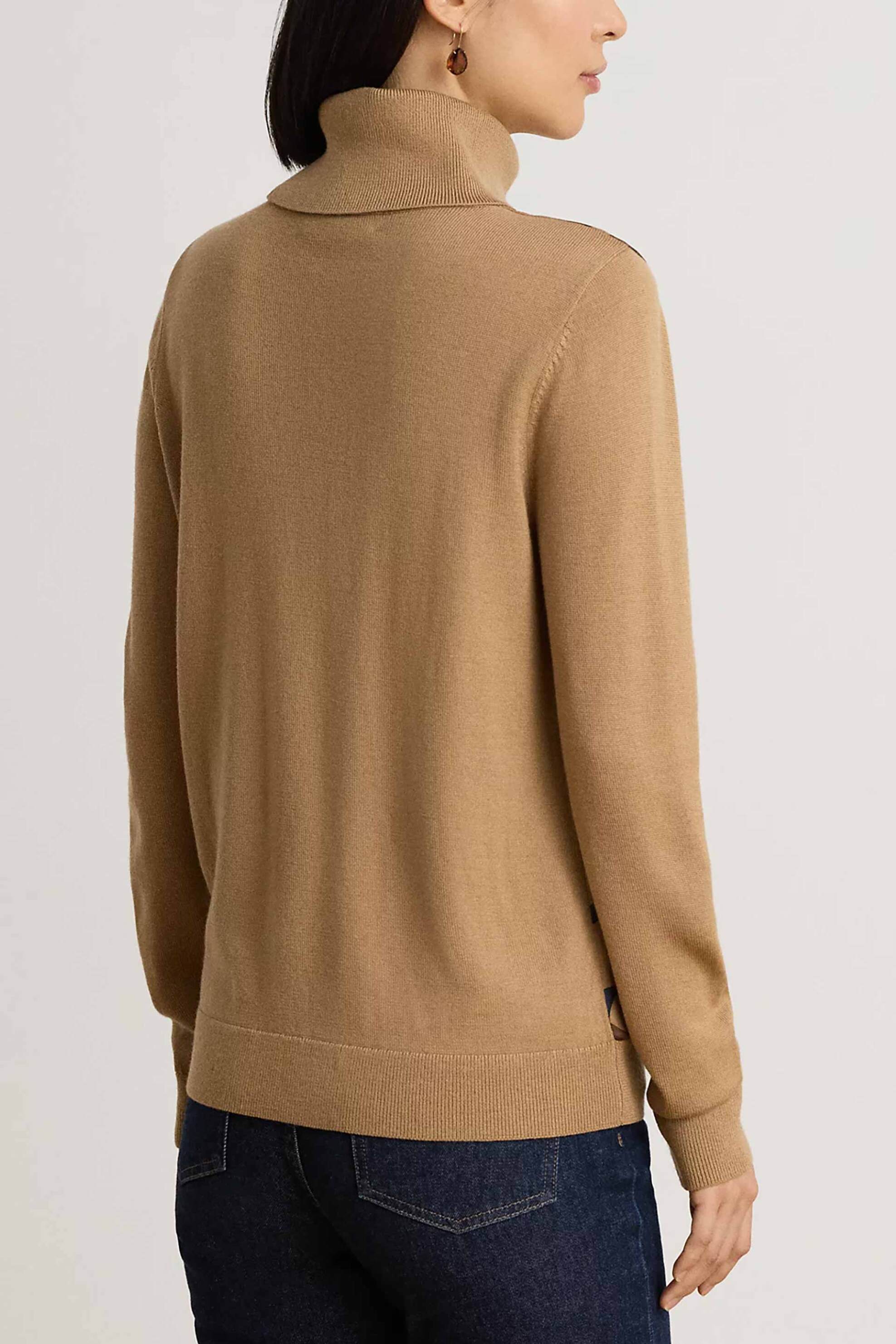 LAUREN RALPH LAUREN Lauren Ralph Lauren γυναικεία μπλούζα πλεκτή με belting print - 200B27532001 Μπεζ - 3