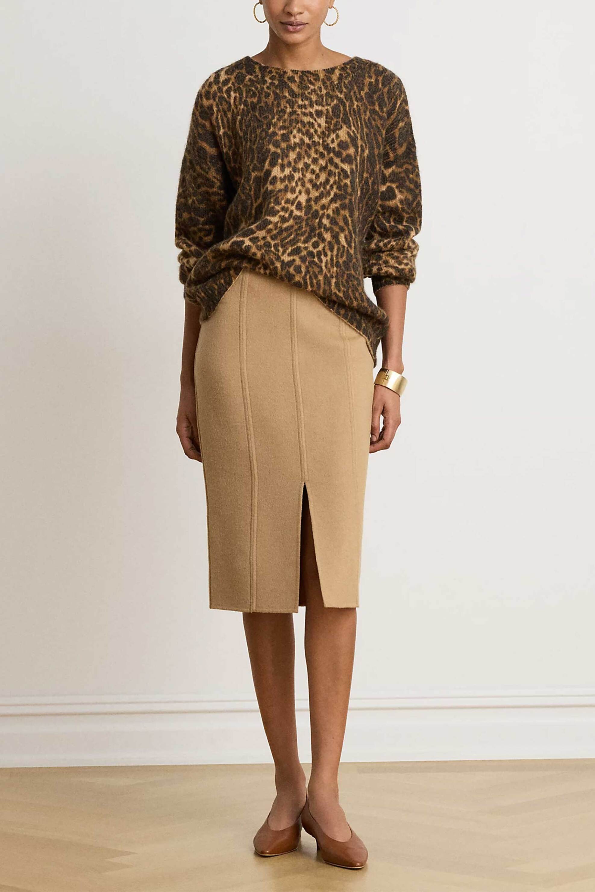 Lauren Ralph Lauren γυναικεία μπλούζα πλεκτή με animal print - 200B32290001 Μαύρο