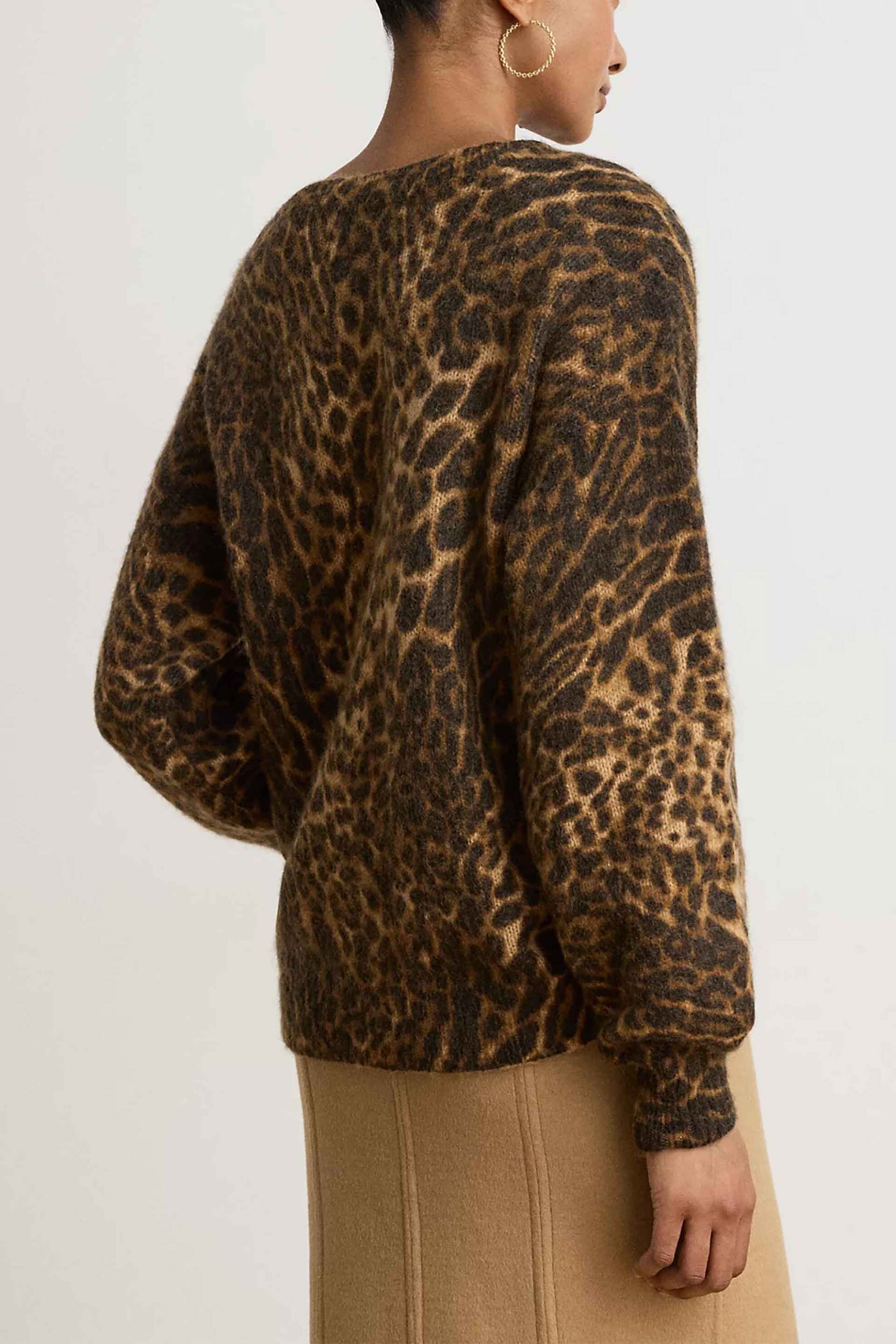 LAUREN RALPH LAUREN Lauren Ralph Lauren γυναικεία μπλούζα πλεκτή με animal print - 200B32290001 Μαύρο - 3