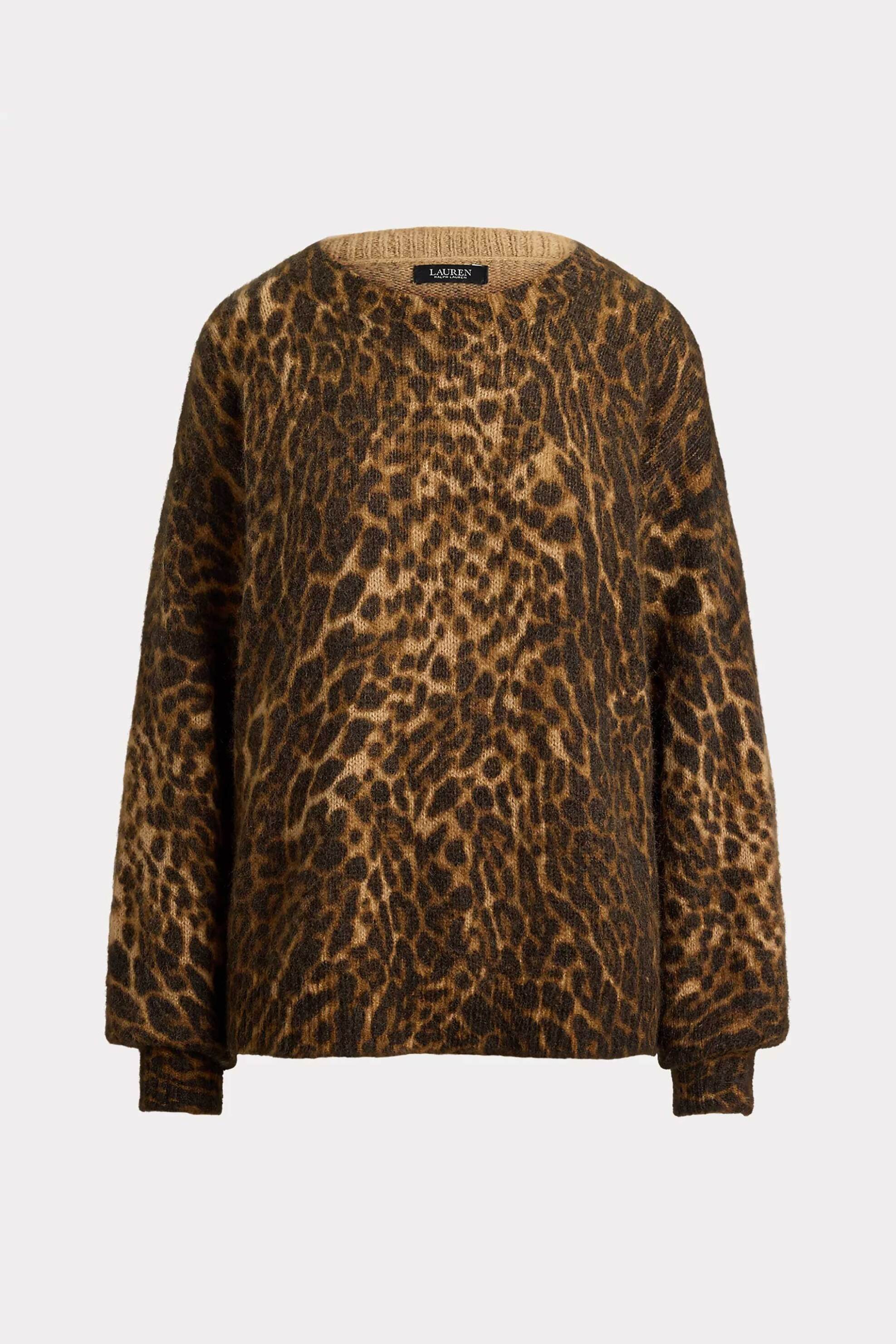LAUREN RALPH LAUREN Lauren Ralph Lauren γυναικεία μπλούζα πλεκτή με animal print - 200B32290001 Μαύρο - 4