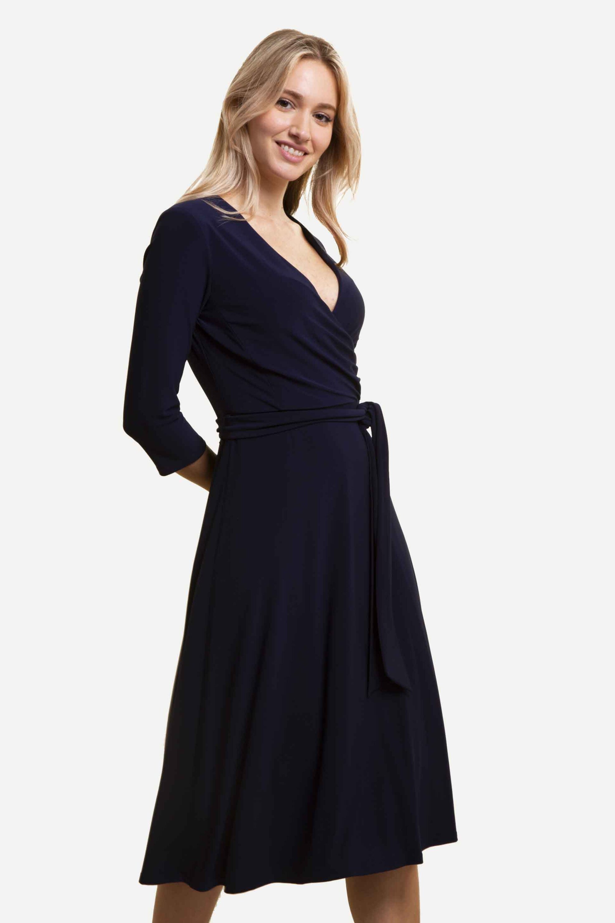 Lauren Ralph Lauren γυναικείο φόρεμα κρουαζέ με μανίκι 3/4 - 250769904002 Μπλε Σκούρο φωτογραφία