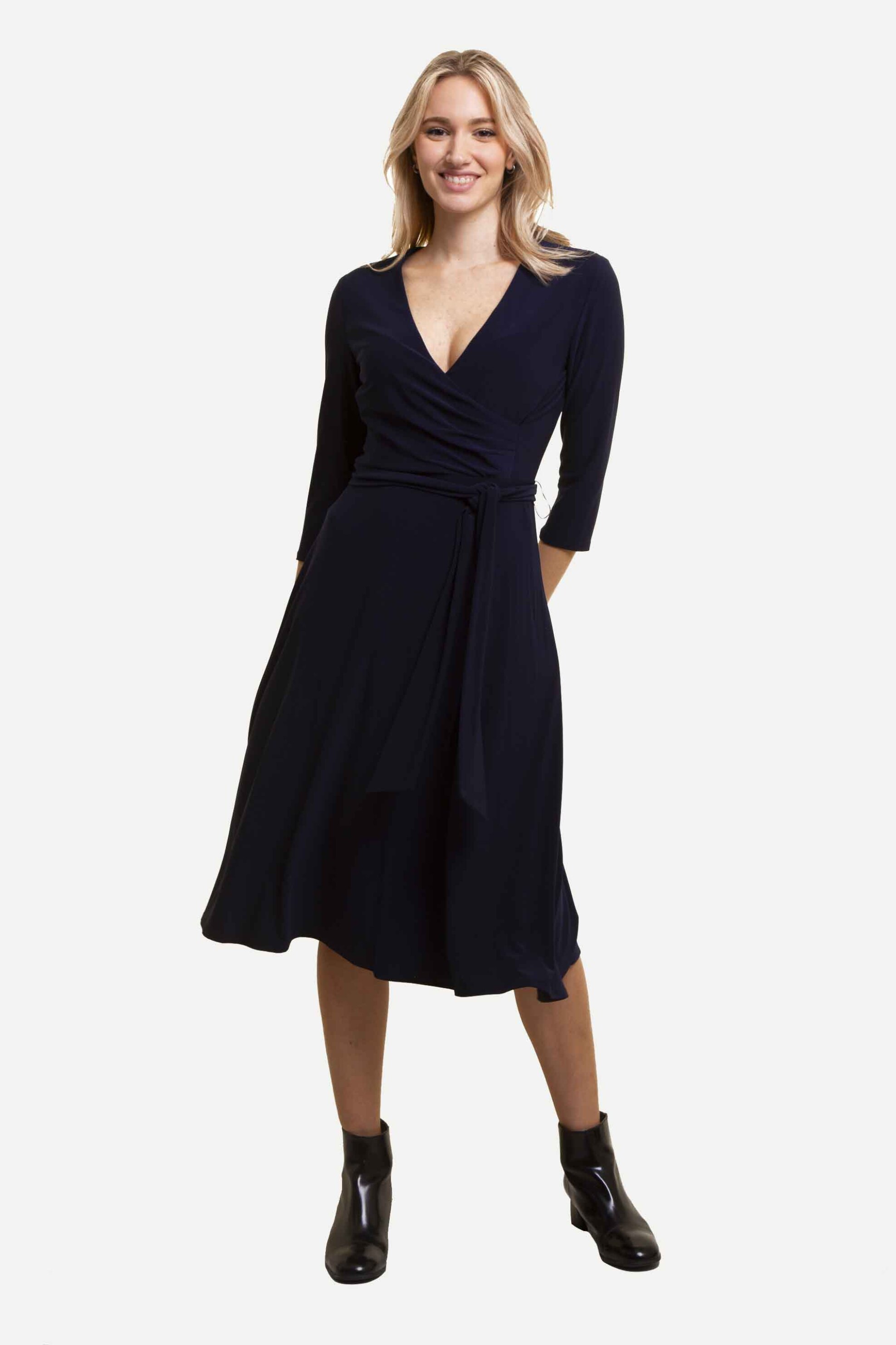 Lauren Ralph Lauren γυναικείο φόρεμα κρουαζέ με μανίκι 3/4 - 250769904002 Μπλε Σκούρο φωτογραφία