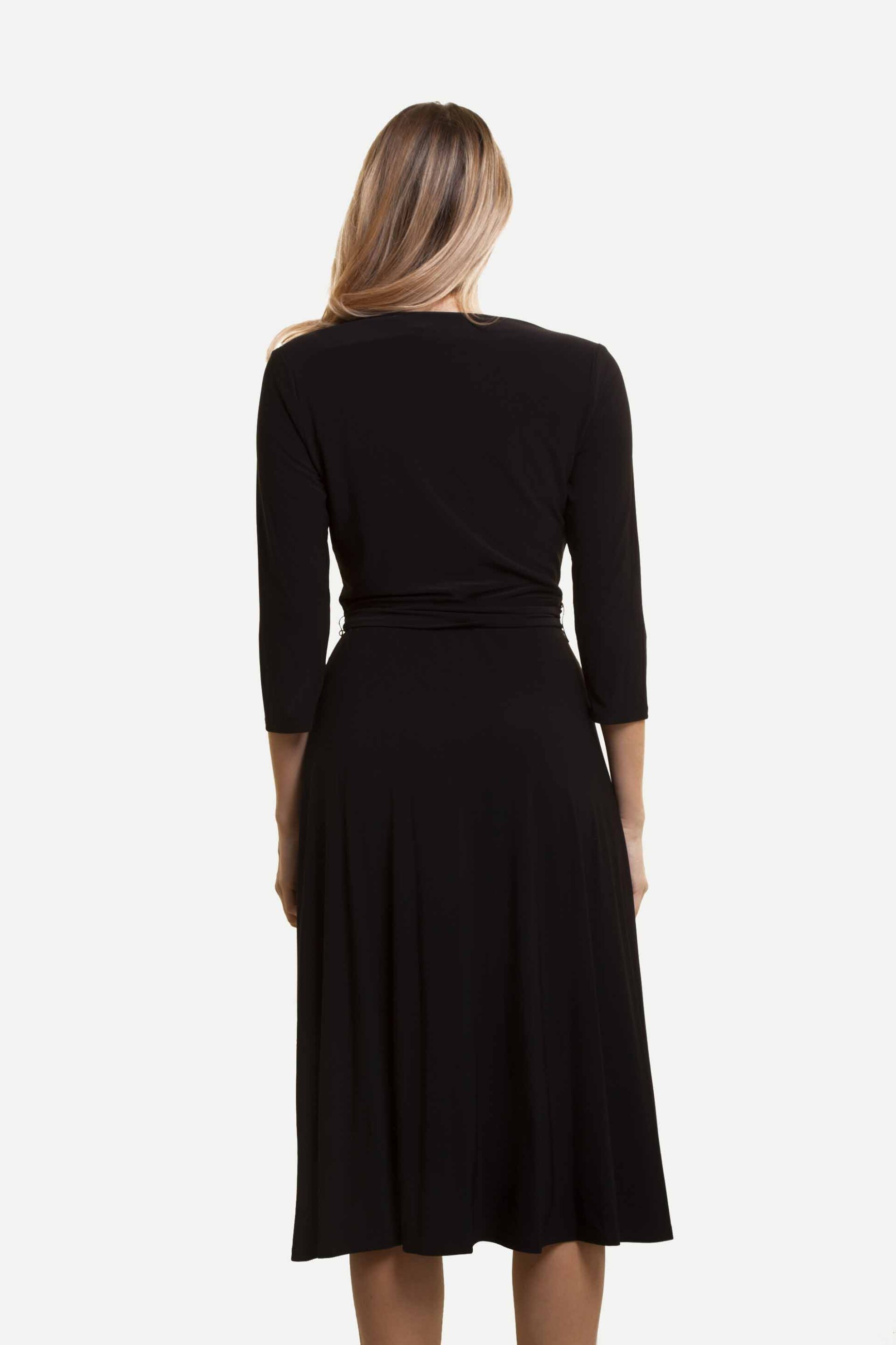 Lauren Ralph Lauren γυναικείο midi φόρεμα κρουαζέ με ζώνη στη μέση - 250769904004 Μαύρο φωτογραφία