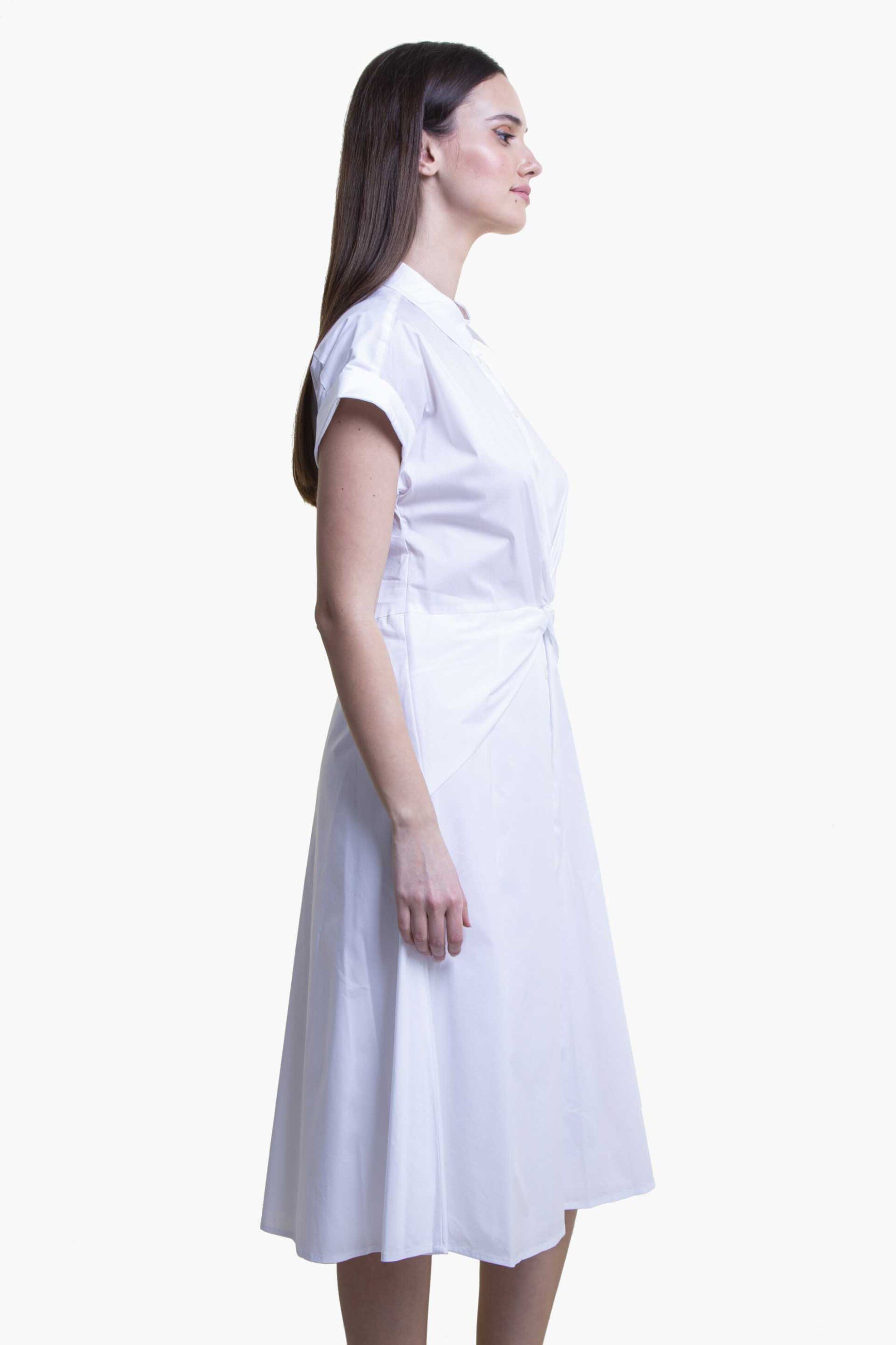 Lauren Ralph Lauren γυναικείo midi φόρεμα σεμιζιέ με κόμπο - 250903193002 Λευκό φωτογραφία