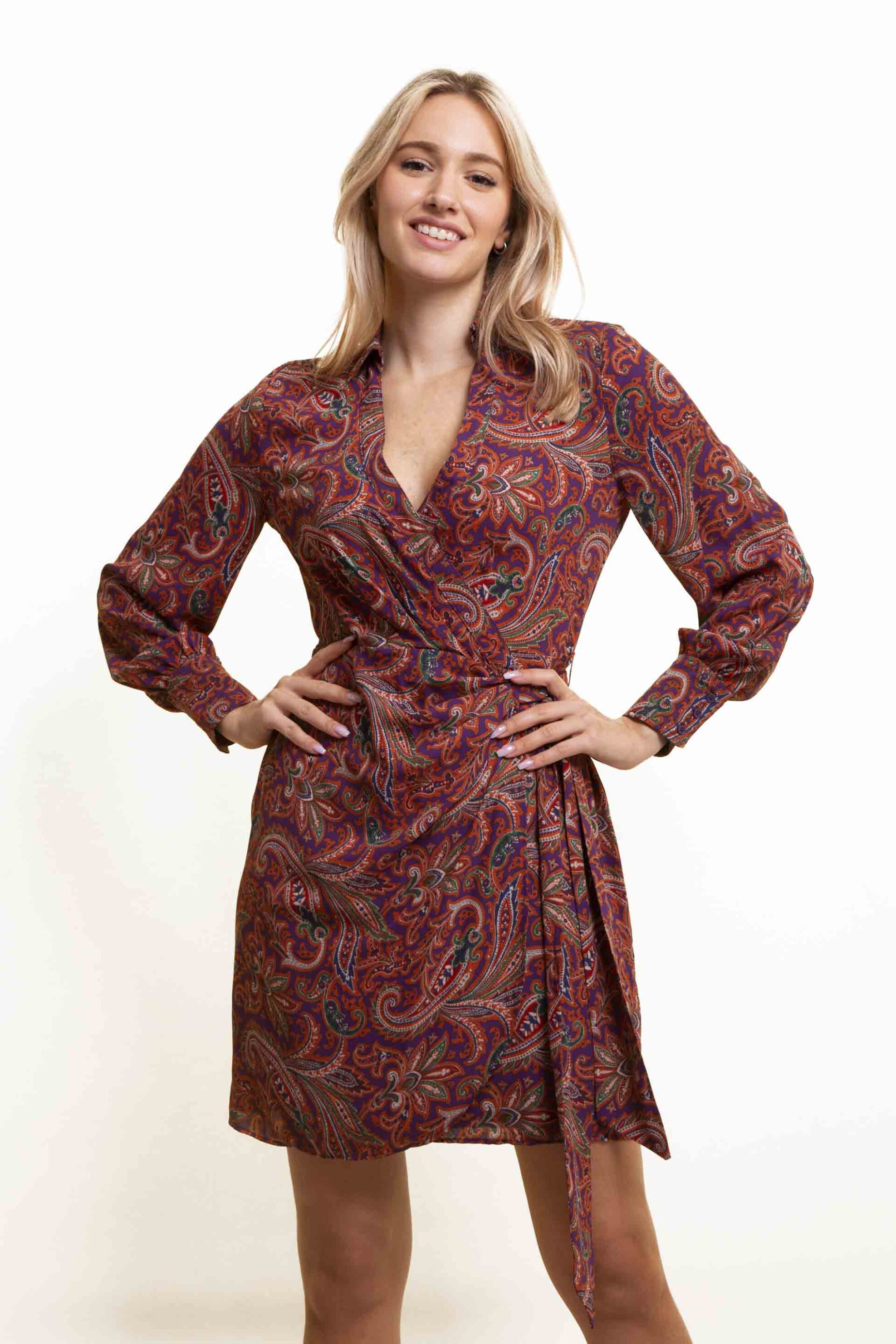 LAUREN RALPH LAUREN Lauren Ralph Lauren γυναικείο mini φόρεμα με λαχούρια - 250919688001 Μπορντό