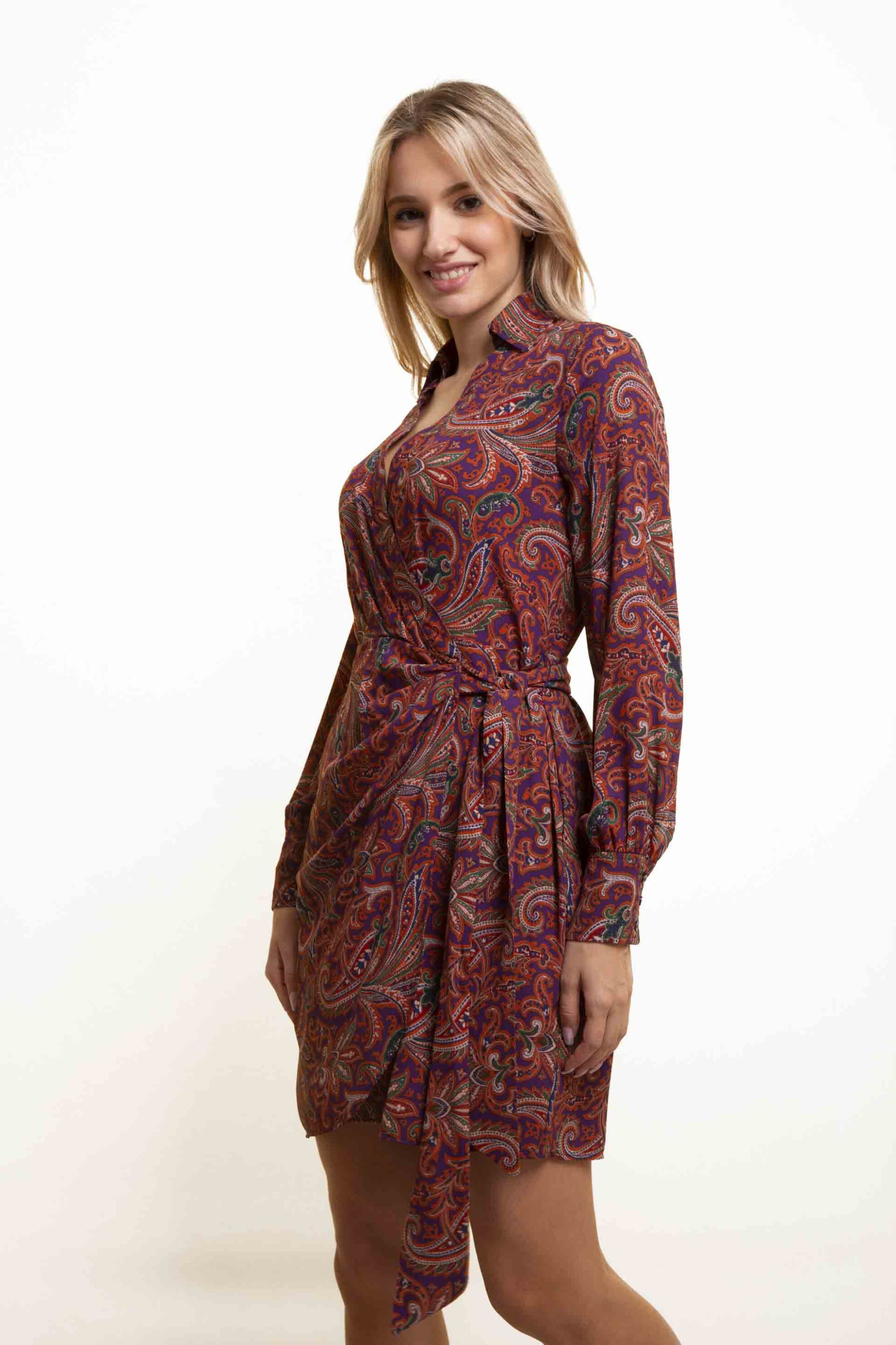 Lauren Ralph Lauren γυναικείο mini φόρεμα με λαχούρια - 250919688001 Μπορντό φωτογραφία