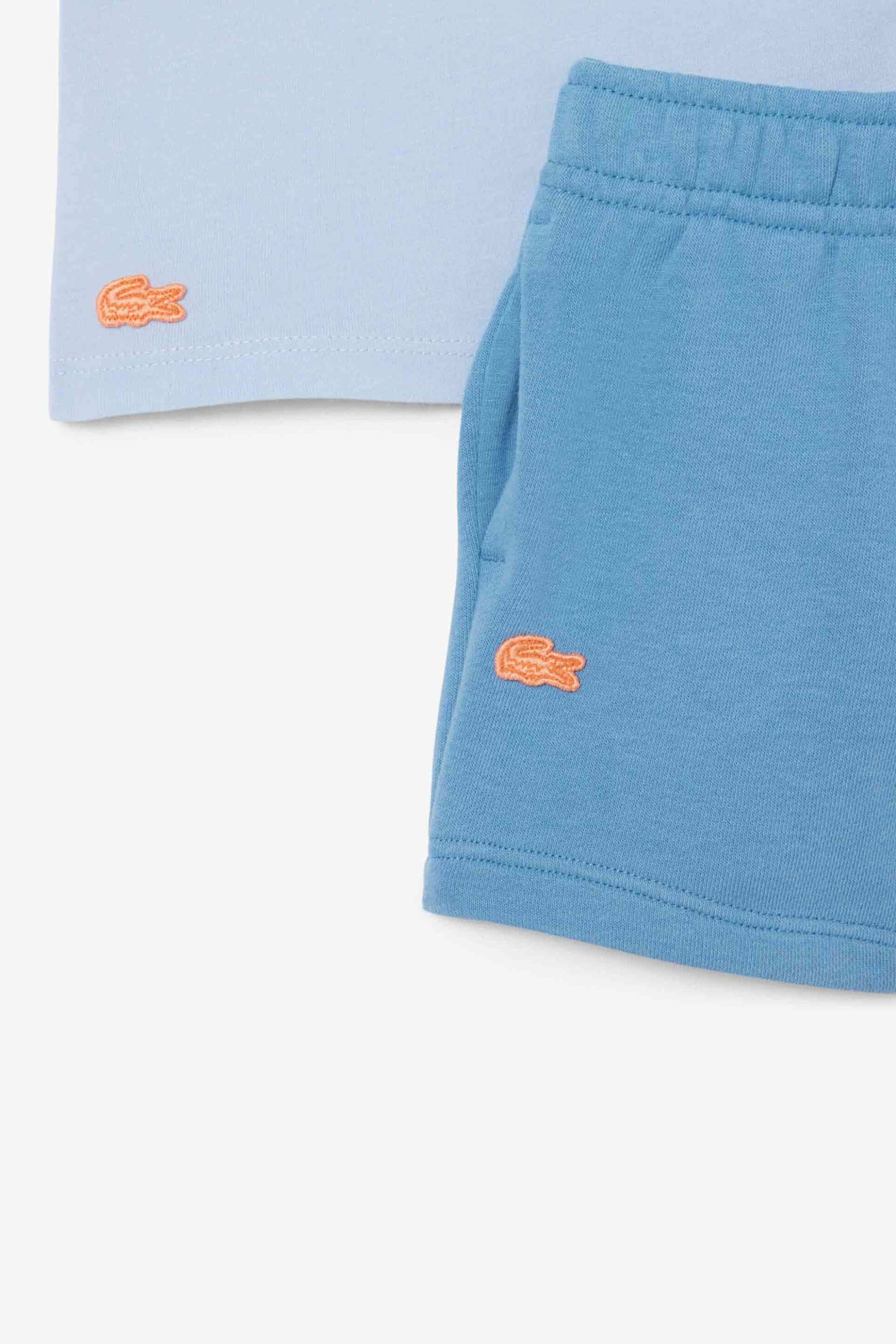 Lacoste Βρεφικό Σετ με T-Shirt Και Σορτς Λογότυπο (2 Τεμάχια) - 2W7379 Μπλε Ανοιχτό