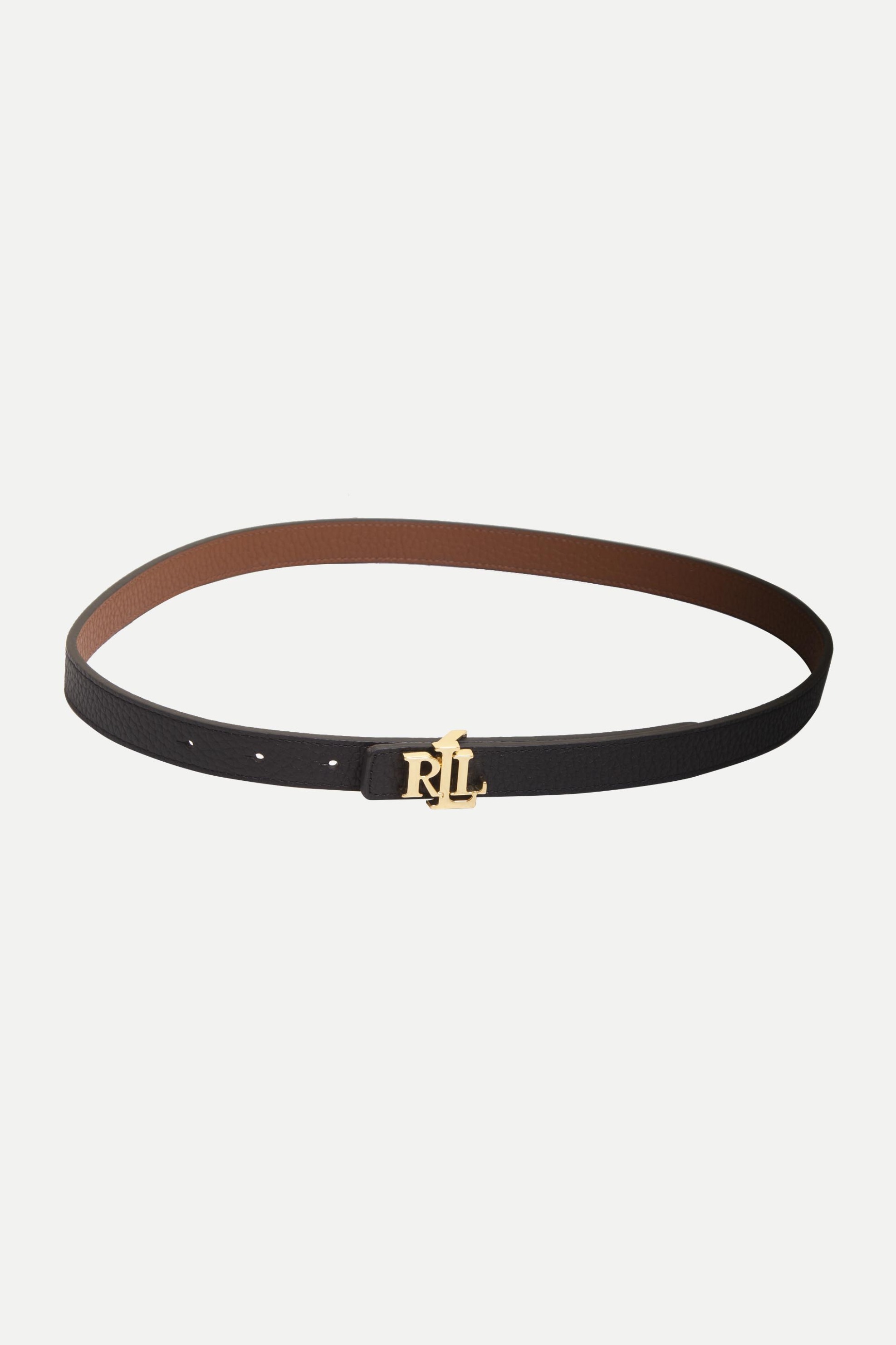 Lauren Ralph Lauren γυναικεία λεπτή ζώνη διπλής όψης με αγκράφα το μονόγραμμα - 412912038001 Μαύρο φωτογραφία