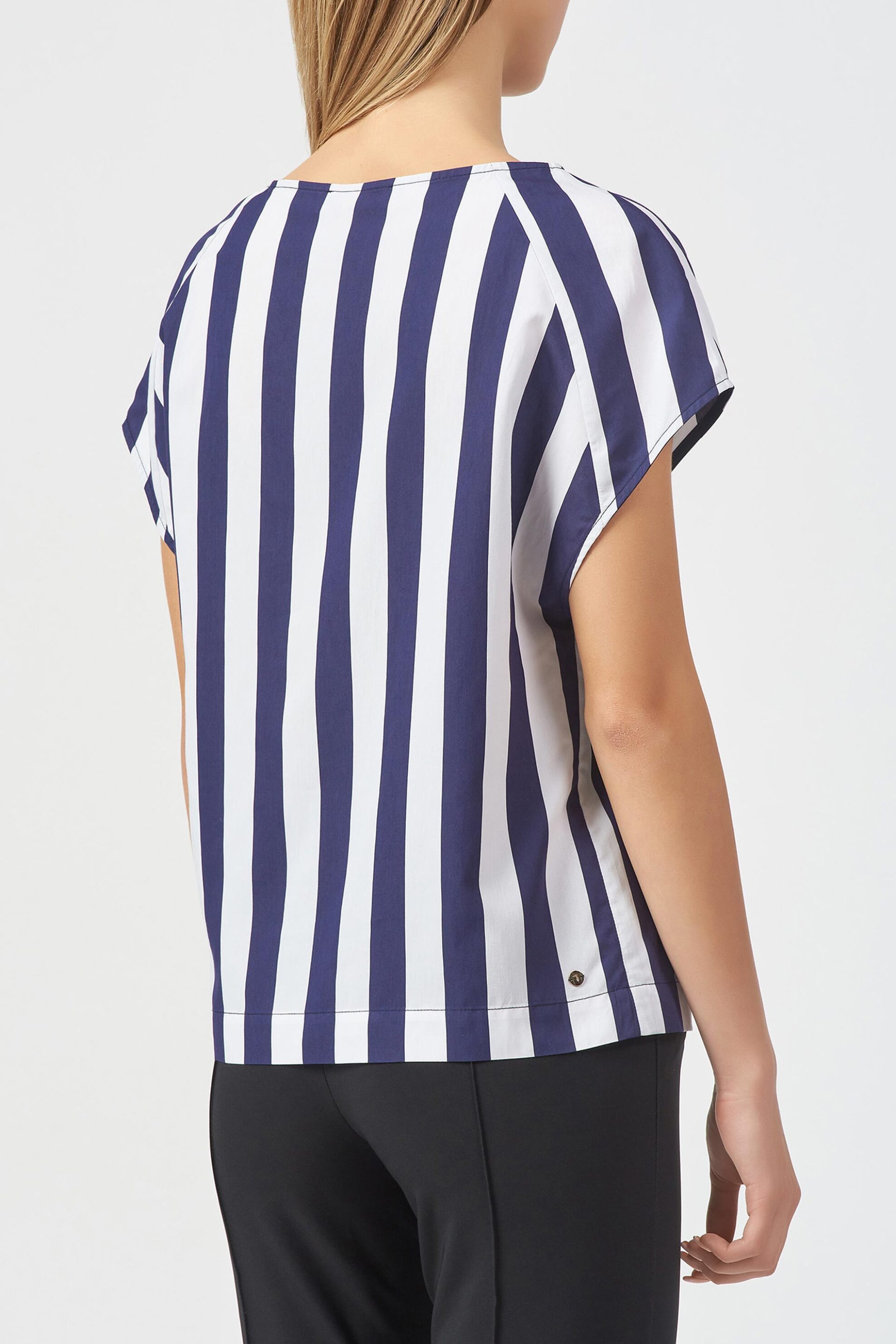 Trussardi Jeans γυναικεία κοντομάνικη μπλούζα με ριγέ σχέδιο - 56C00308-1T003729 Λευκό φωτογραφία