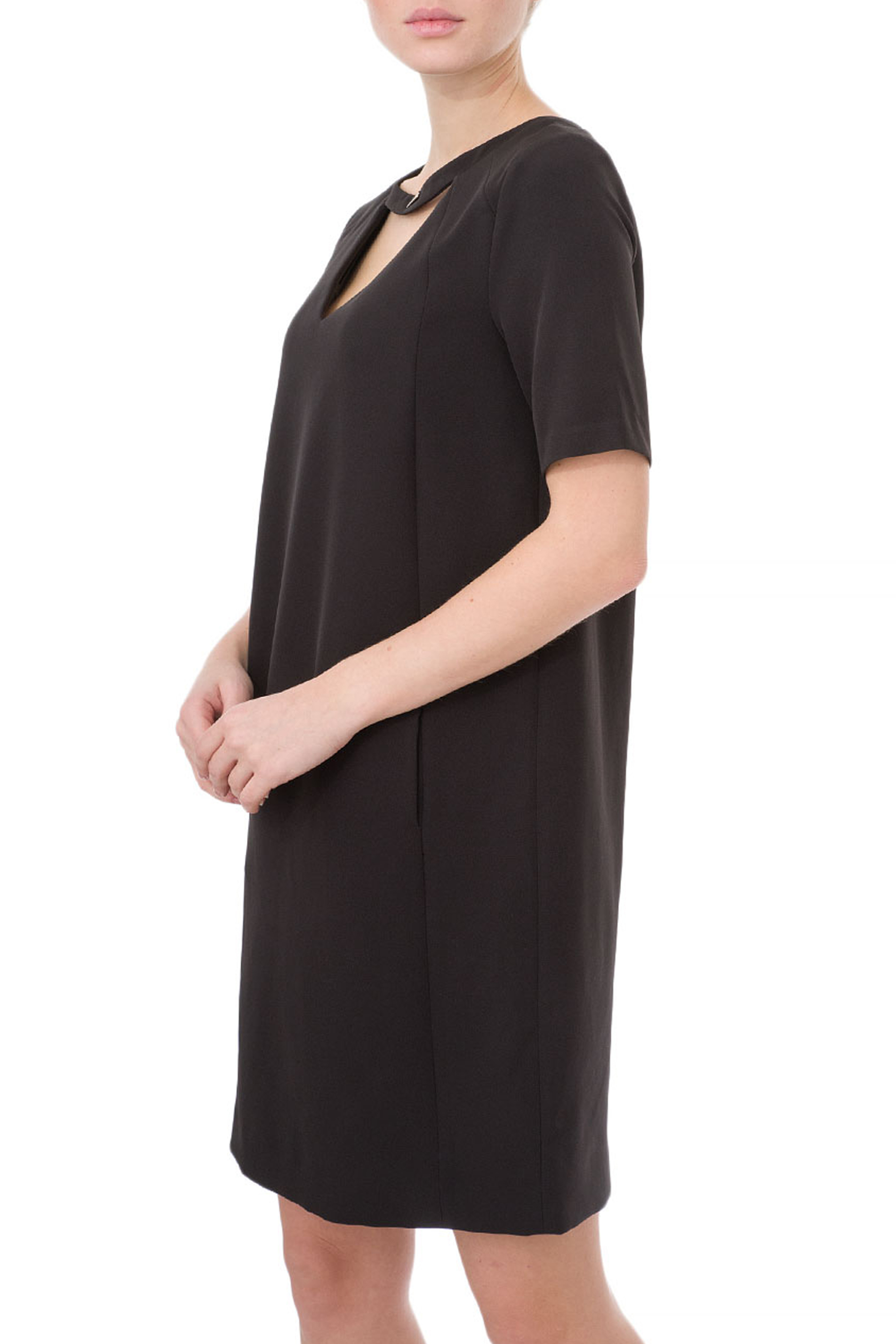 Trussardi γυναικείο mini φόρεμα με cut-out λεπτομέρεια - 56D00308-1T002800 Μαύρο φωτογραφία