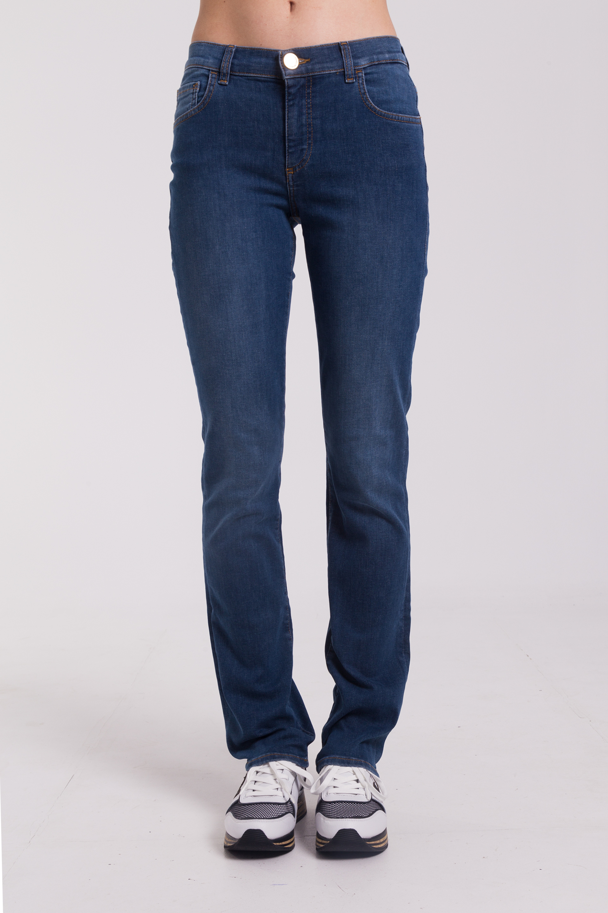 Trussardi γυναικείο τζιν παντελόνι πεντάτσεπο Straight Fit - 56J00007-1T000835 Μπλε φωτογραφία