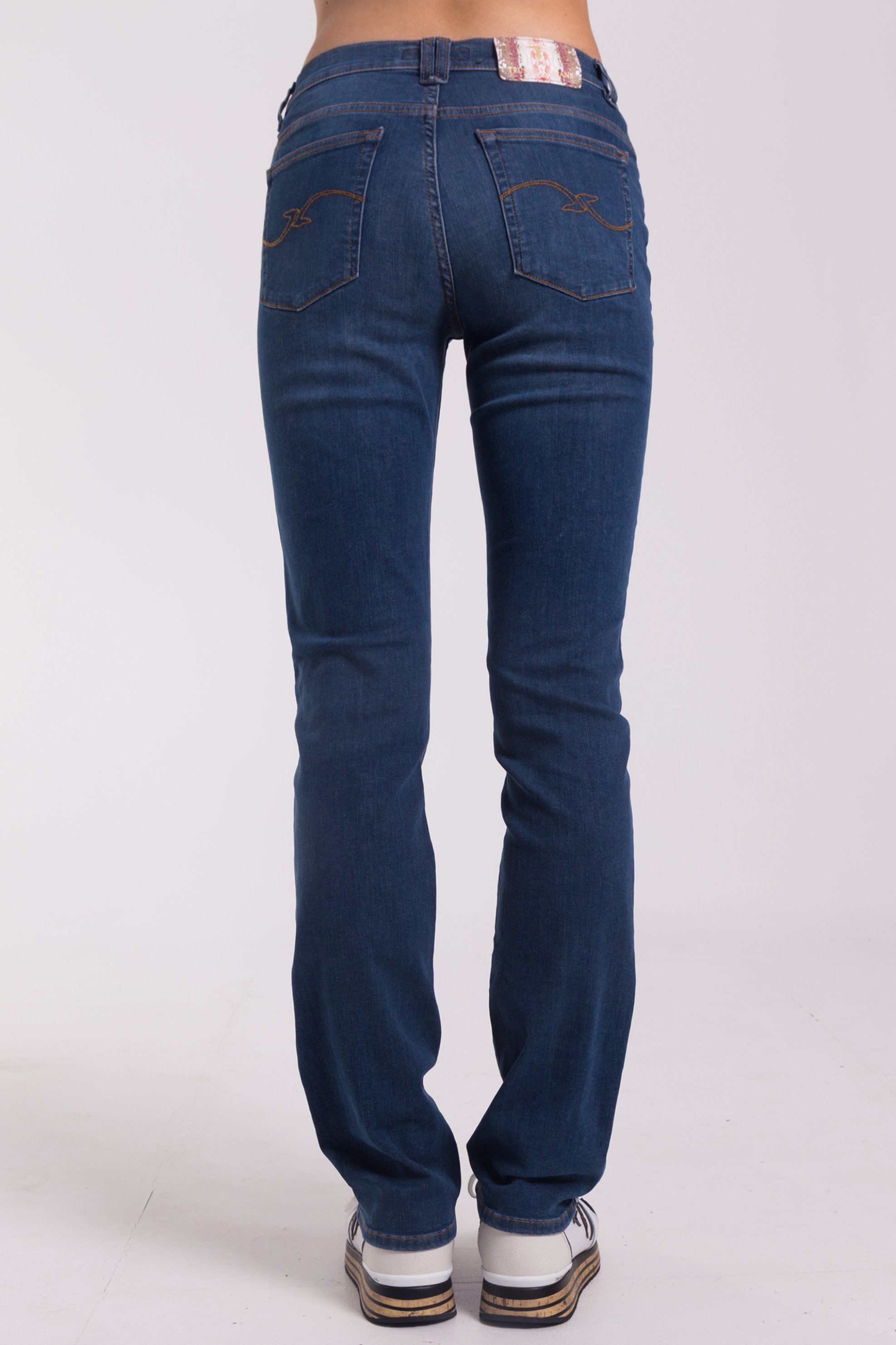 Trussardi Γυναικείο Τζιν Παντελόνι Πεντάτσεπο Straight Fit - 56J00007-1T000835 Μπλε
