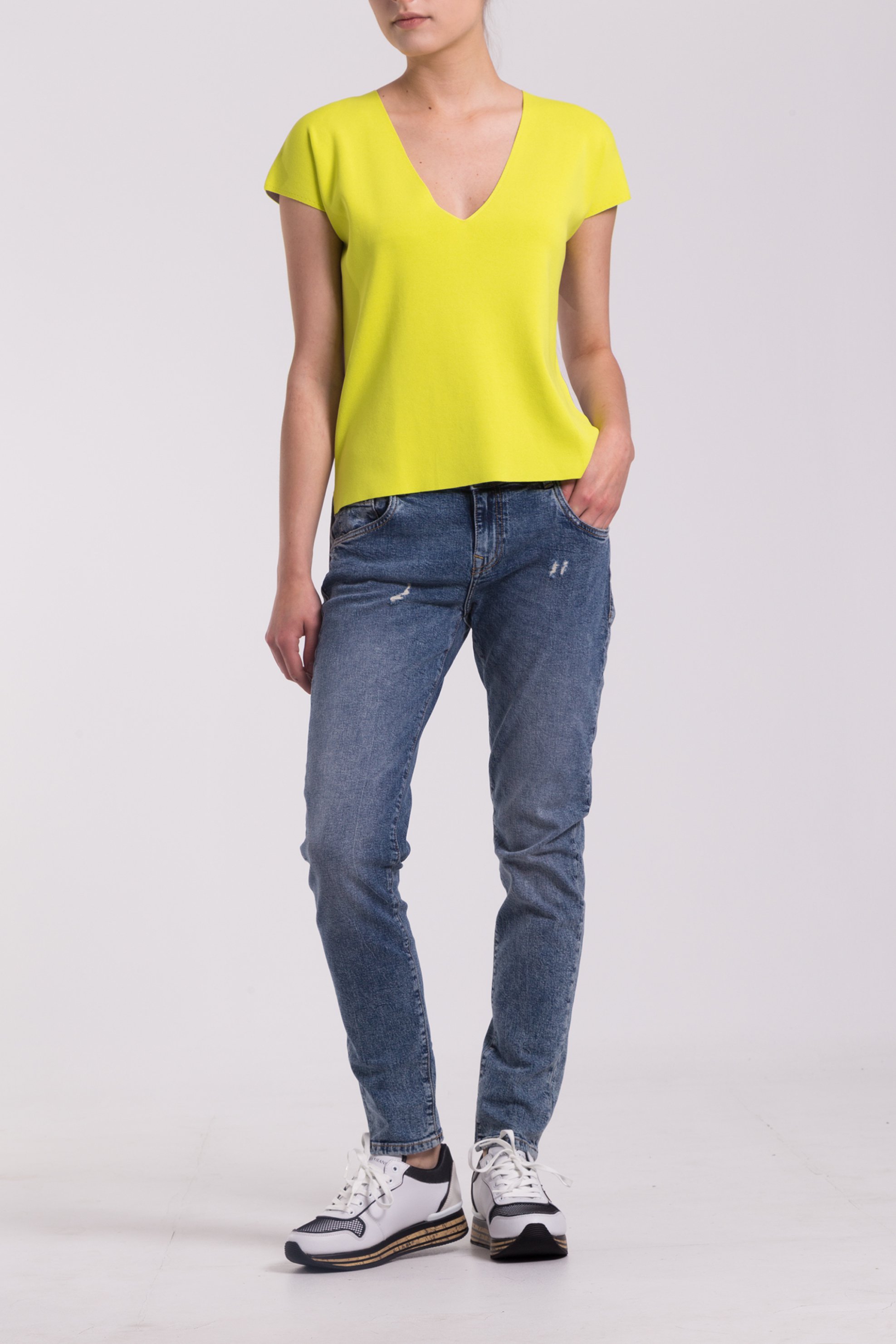 TRUSSARDI BAZAAR Trussardi γυναικείο τζιν παντελόνι πεντάτσεπο Boyfriend Fit - 56J00010-1T000843 Μπλε