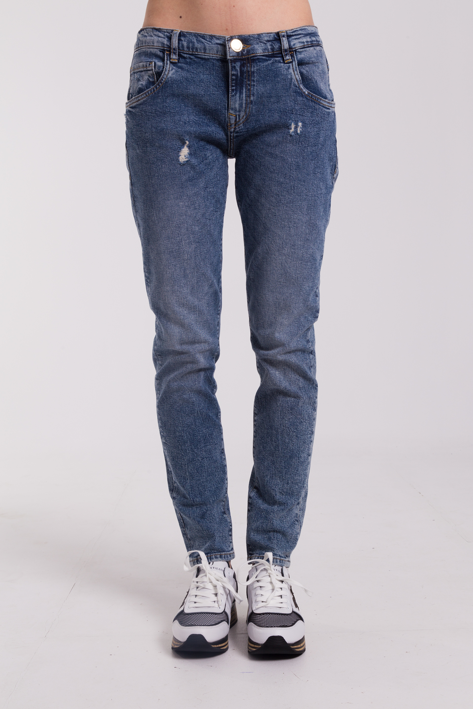 Trussardi γυναικείο τζιν παντελόνι πεντάτσεπο Boyfriend Fit - 56J00010-1T000843 Μπλε φωτογραφία