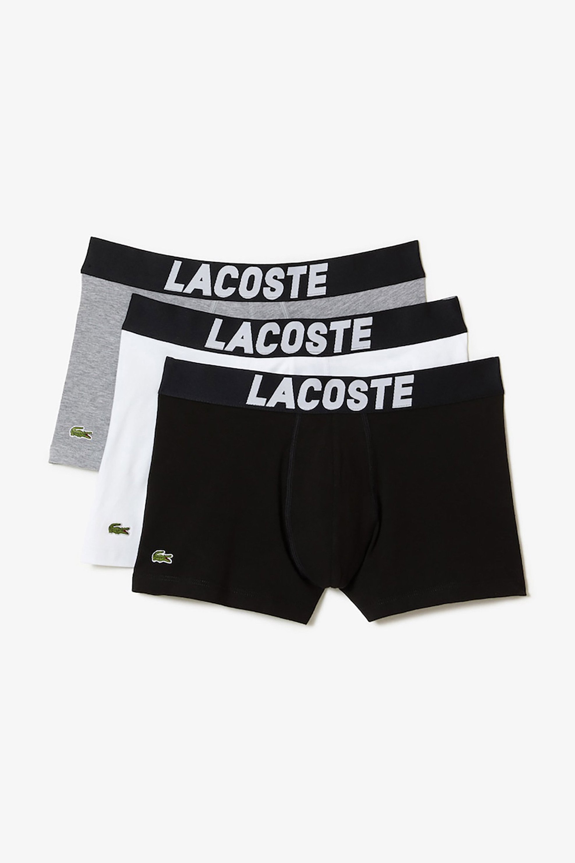 LACOSTE Lacoste σετ ανδρικά εσώρουχα trunk με κεντημένο λογότυπο "Branded Jersey" (3 τεμάχια) - 5H2083 Μαύρο