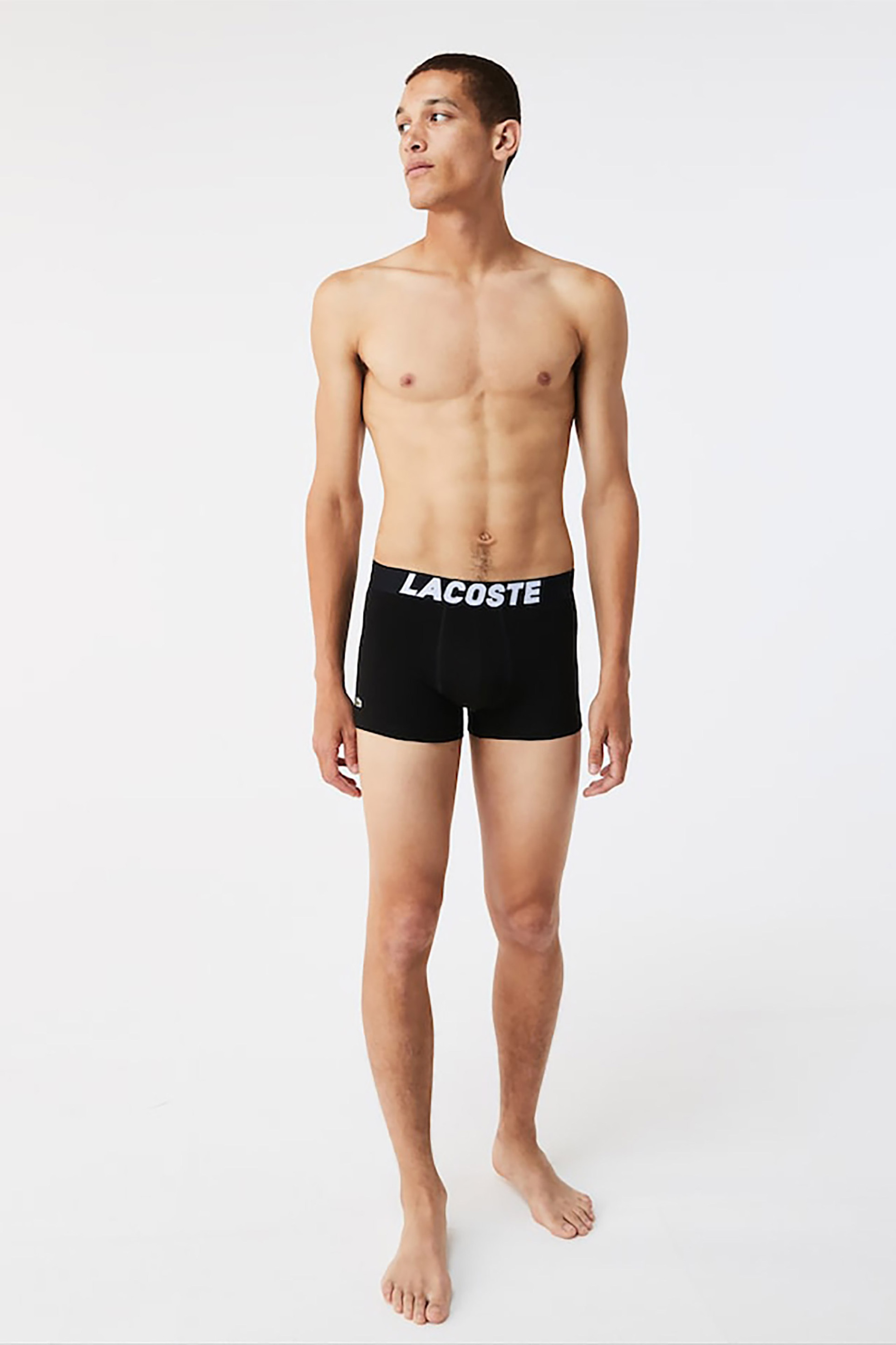Lacoste σετ ανδρικά εσώρουχα trunk με κεντημένο λογότυπο "Branded Jersey" (3 τεμάχια) - 5H2083 Μαύρο φωτογραφία