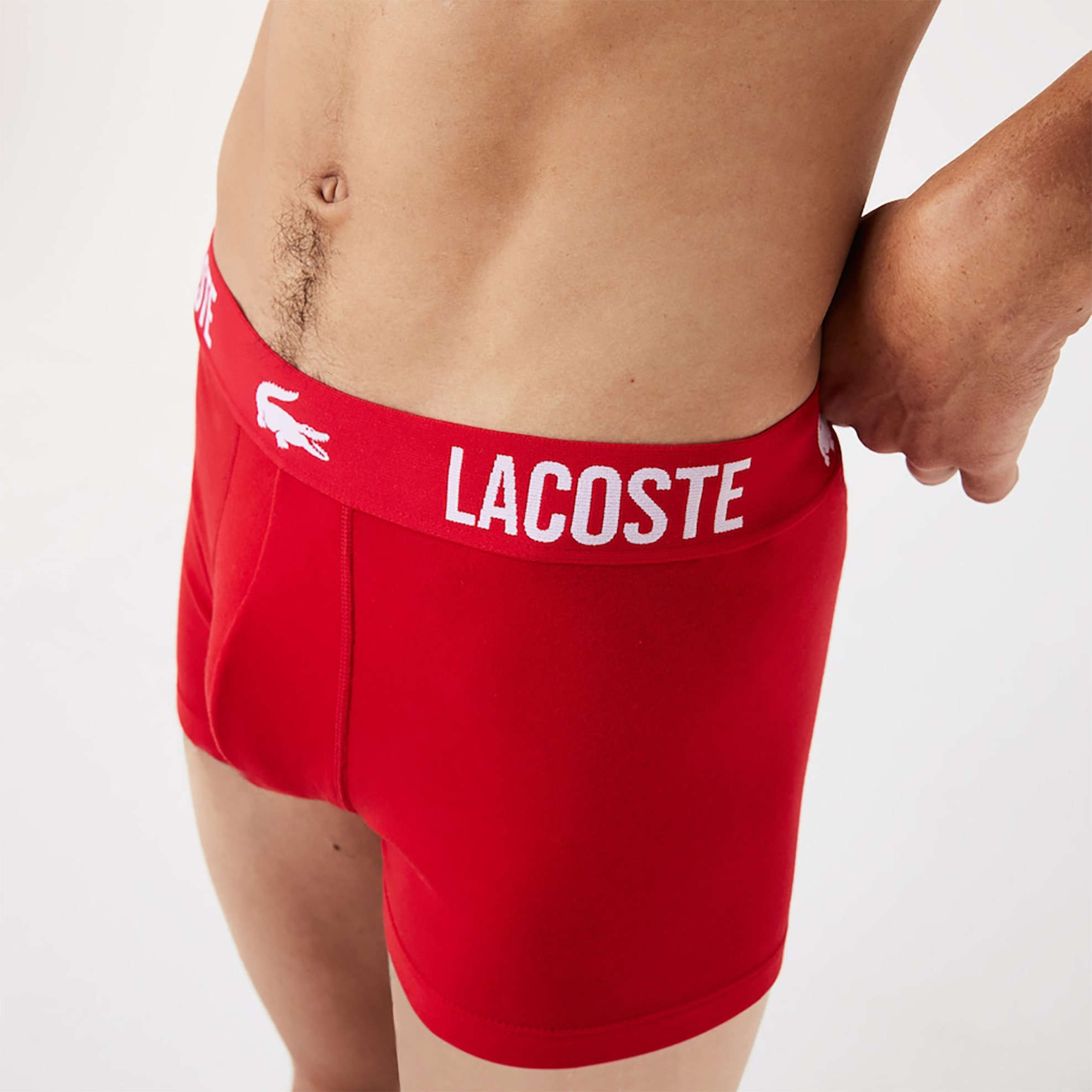 Lacoste σετ ανδρικά εσώρουχα trunk "Branded Jersey" (3 τεμάχια) - 5H3321 Κόκκινο φωτογραφία