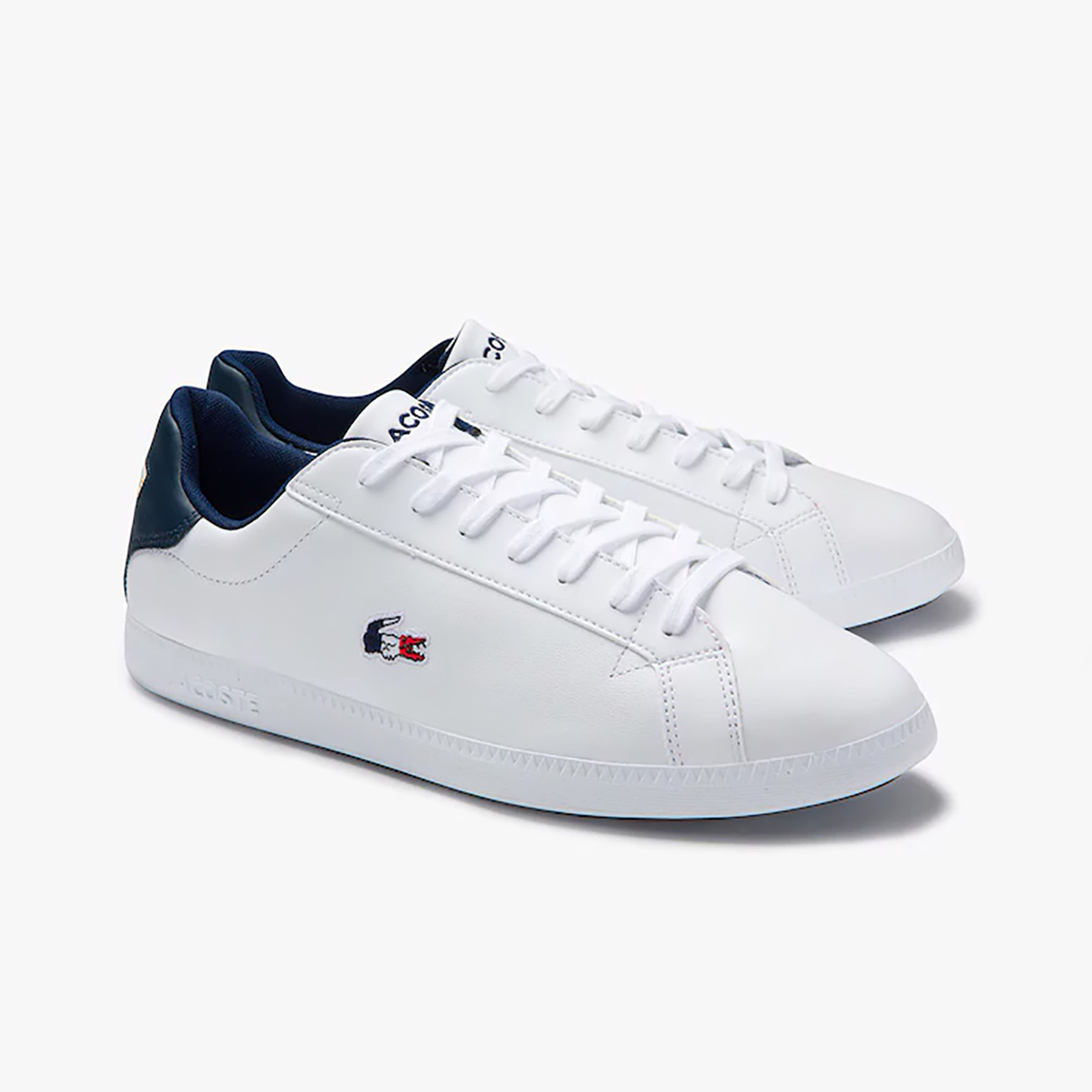 Lacoste Ανδρικά Sneakers με Κορδόνια Graduate Tricolore - 39Sma0027407 Λευκό