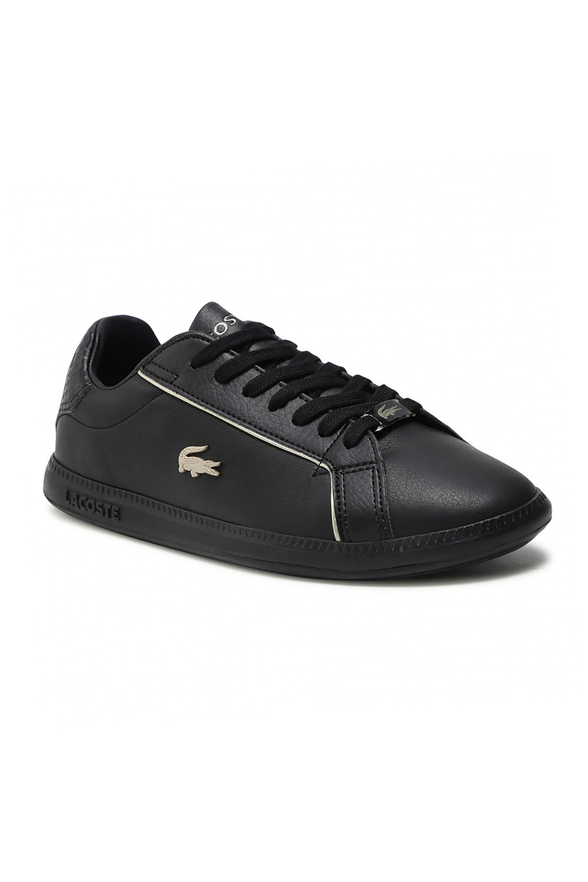 Lacoste γυναικεία sneakers μονόχρωμα με κορδόνια και μεταλλικό λογότυπο "Graduate" - 41SFA007702H Μαύρο