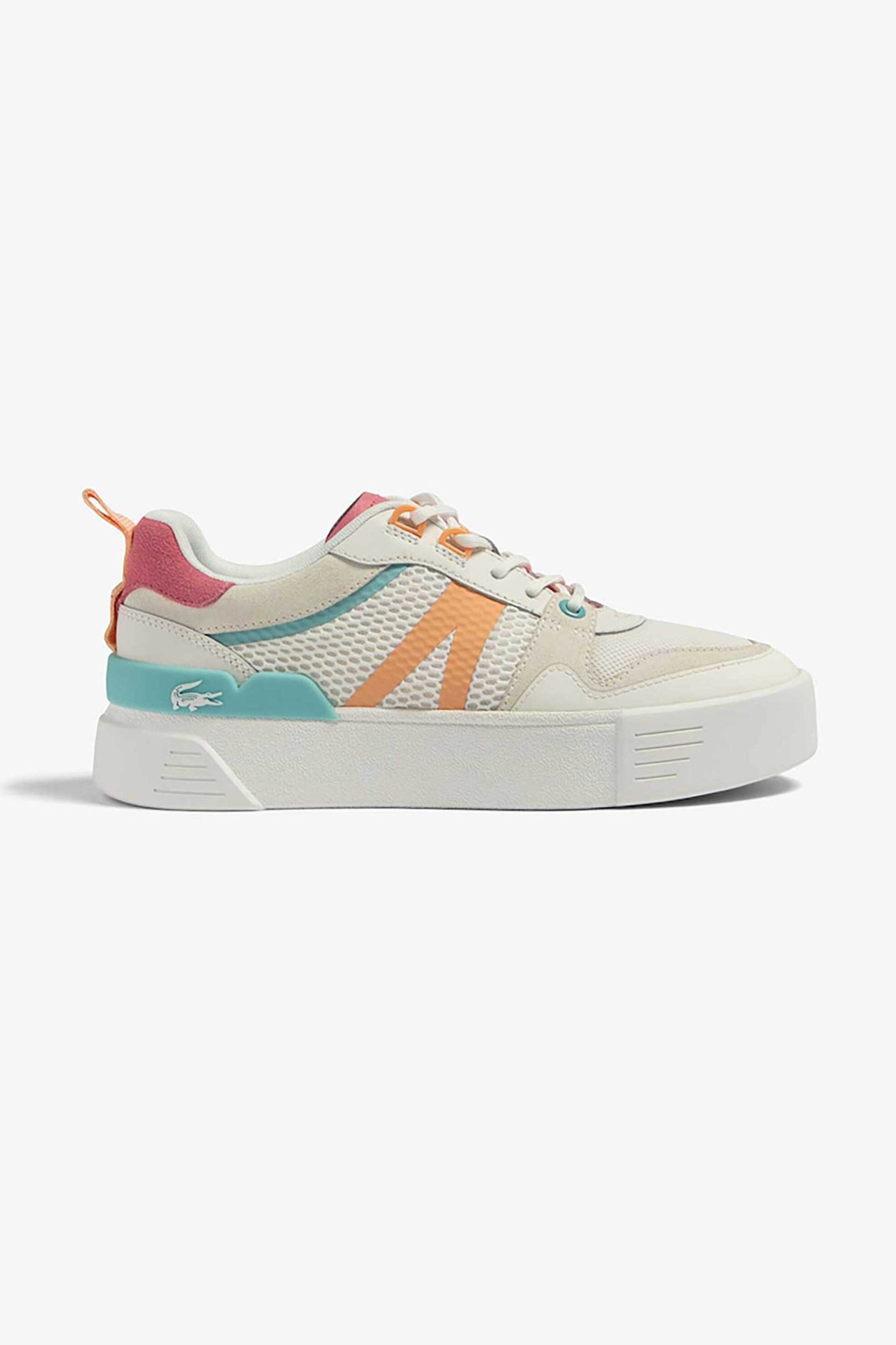 LACOSTE Lacoste γυναικεία δερμάτινα sneakers με πολύχρωμες λεπτομέρειες "L002" - 45CFA0010B53 Εκρού - 2