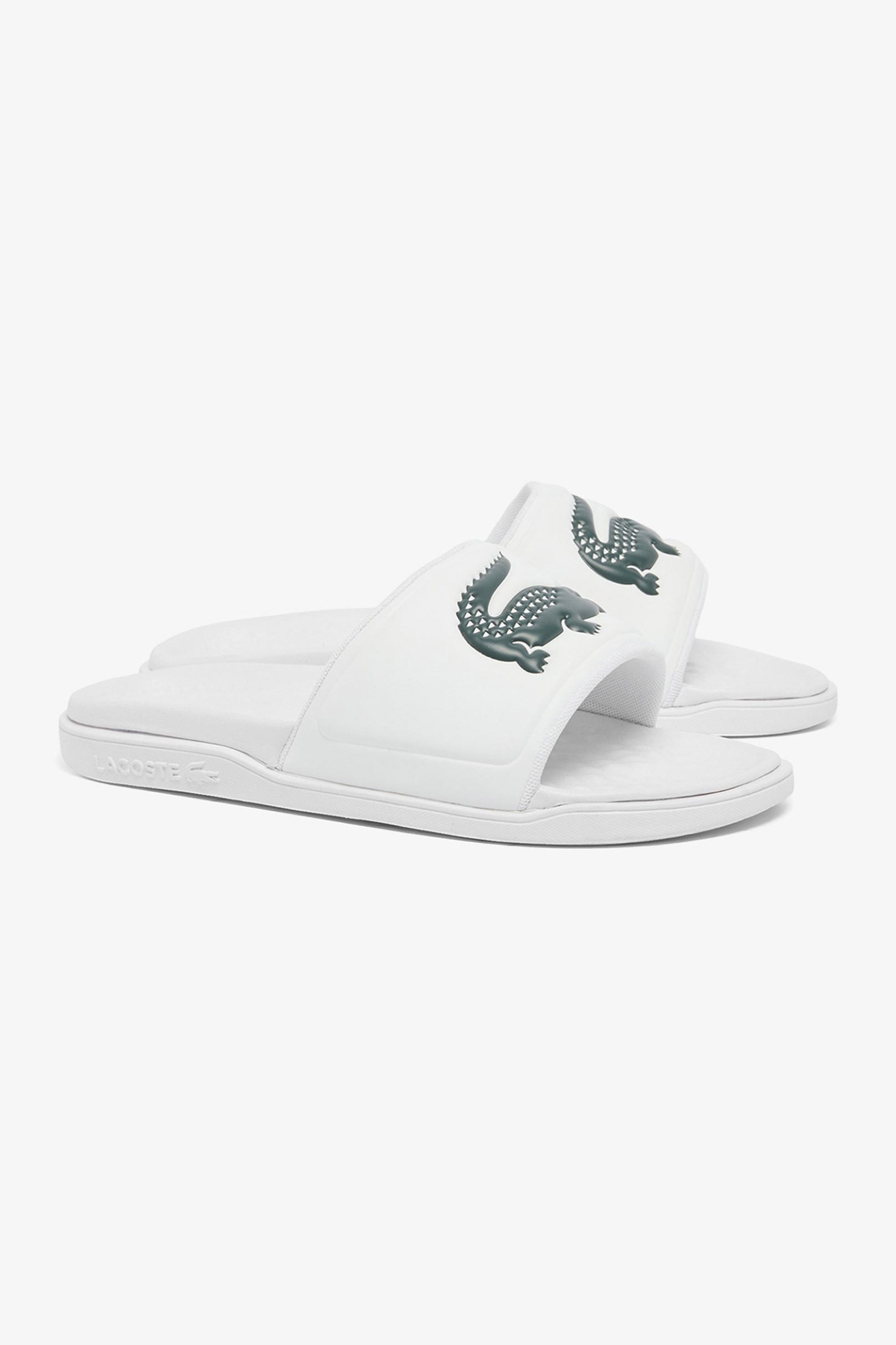 Lacoste ανδρικές σαγιονάρες με λογότυπο "Serve Slide Dual" - 49CMA00381R5 Λευκό