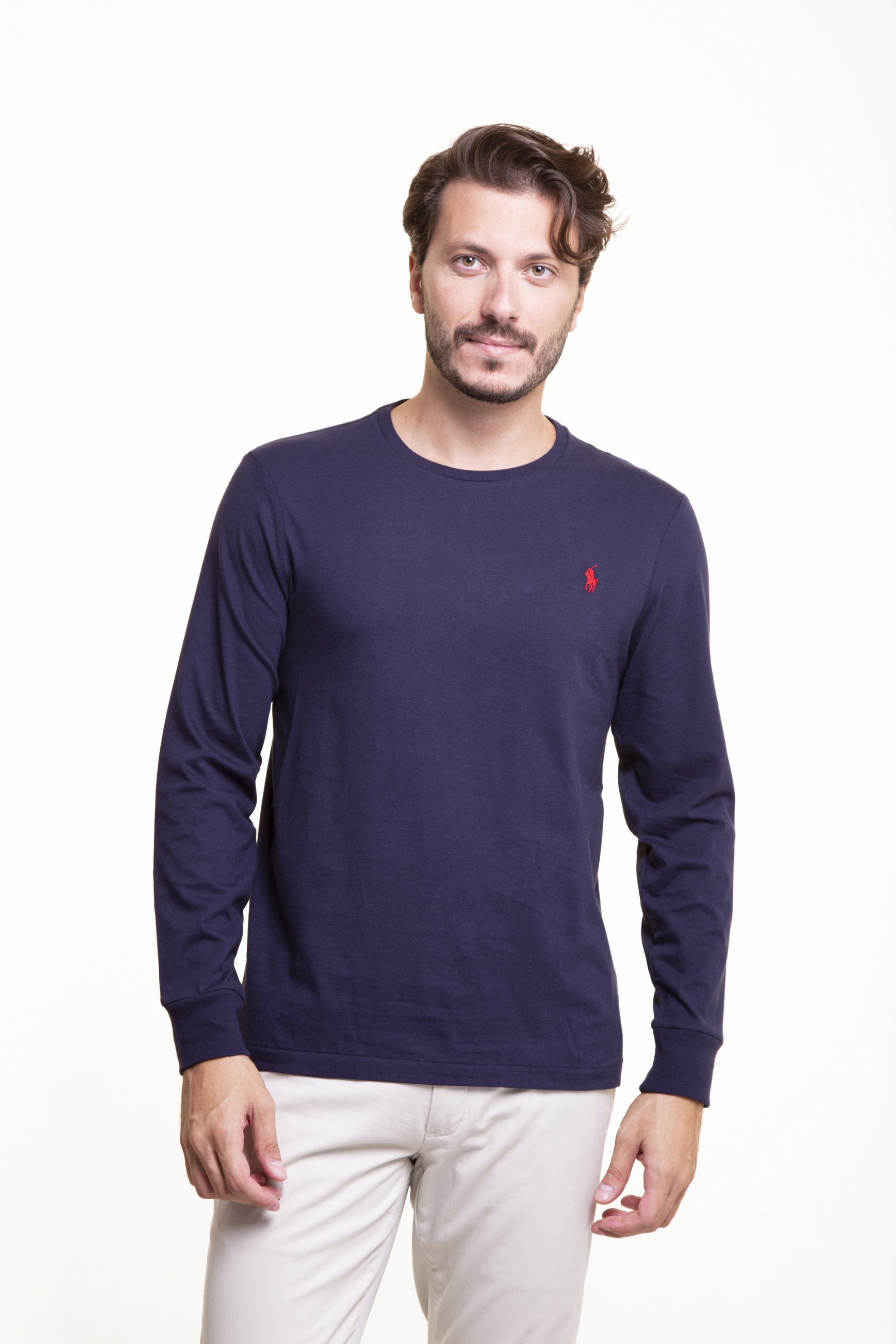 POLO RALPH LAUREN Polo Ralph Lauren ανδρική μπλούζα με contrast logo Slim fit - 710671468024 Μπλε Σκούρο