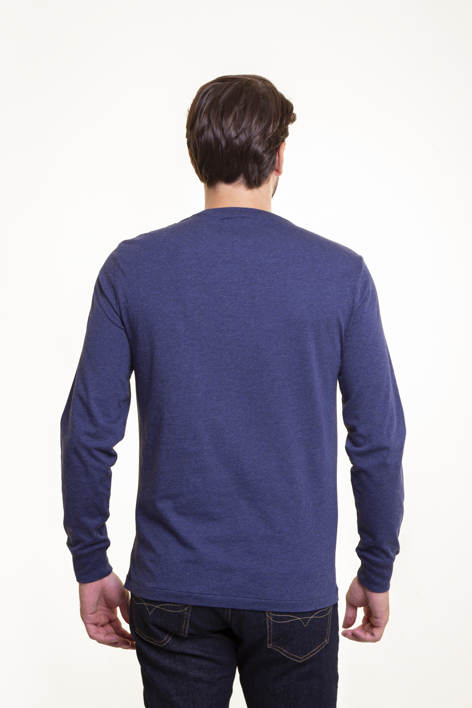 Polo Ralph Lauren Ανδρική Μπλούζα Μονόχρωμη με Contrast Κεντημένο Λογότυπο - 710671468055 Μπλε Σκούρο