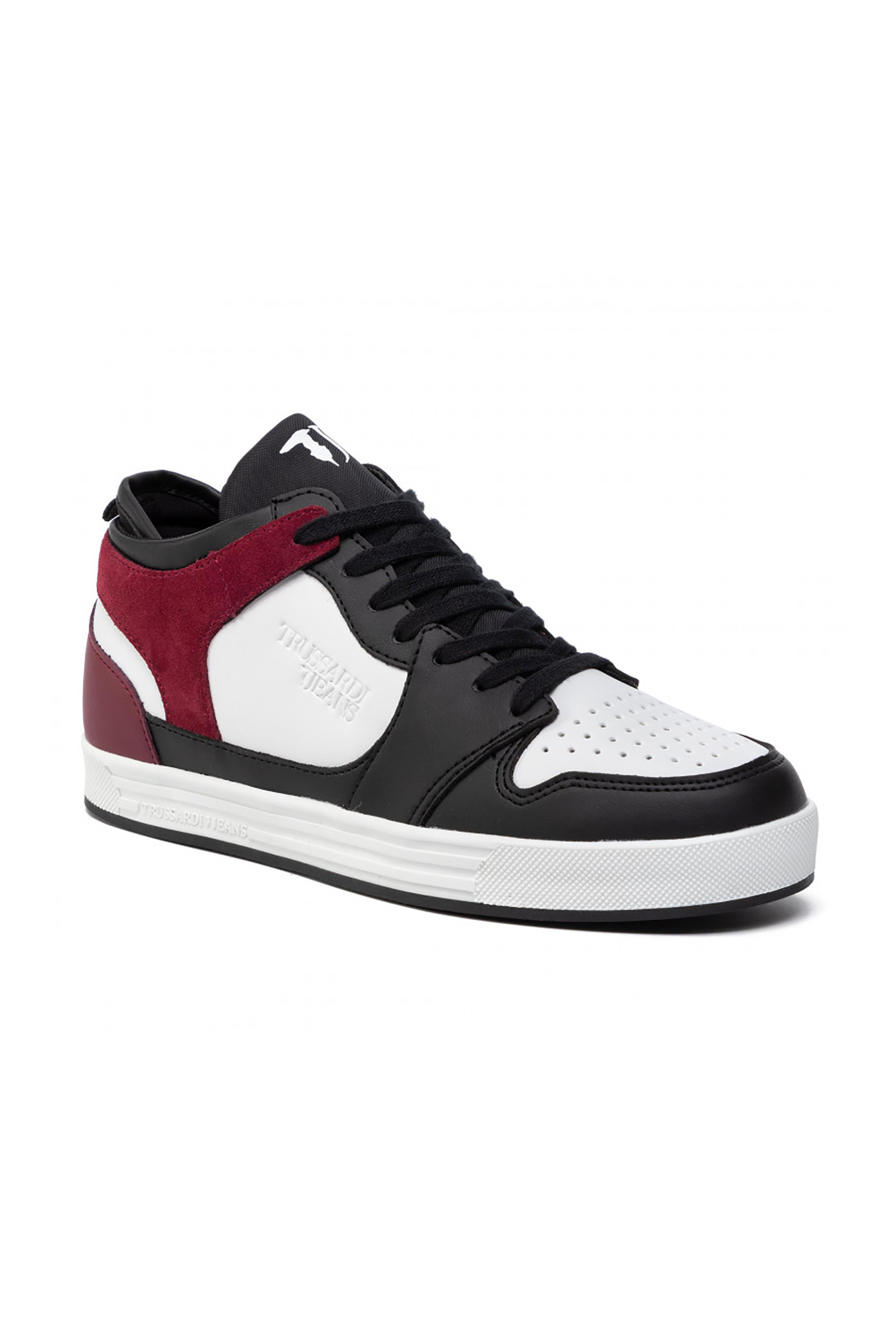 Trussardi Jeans ανδρικά μποτάκια sneakers με suede λεπτομέρειες - 77A00191-9Y099999 Μπορντό φωτογραφία