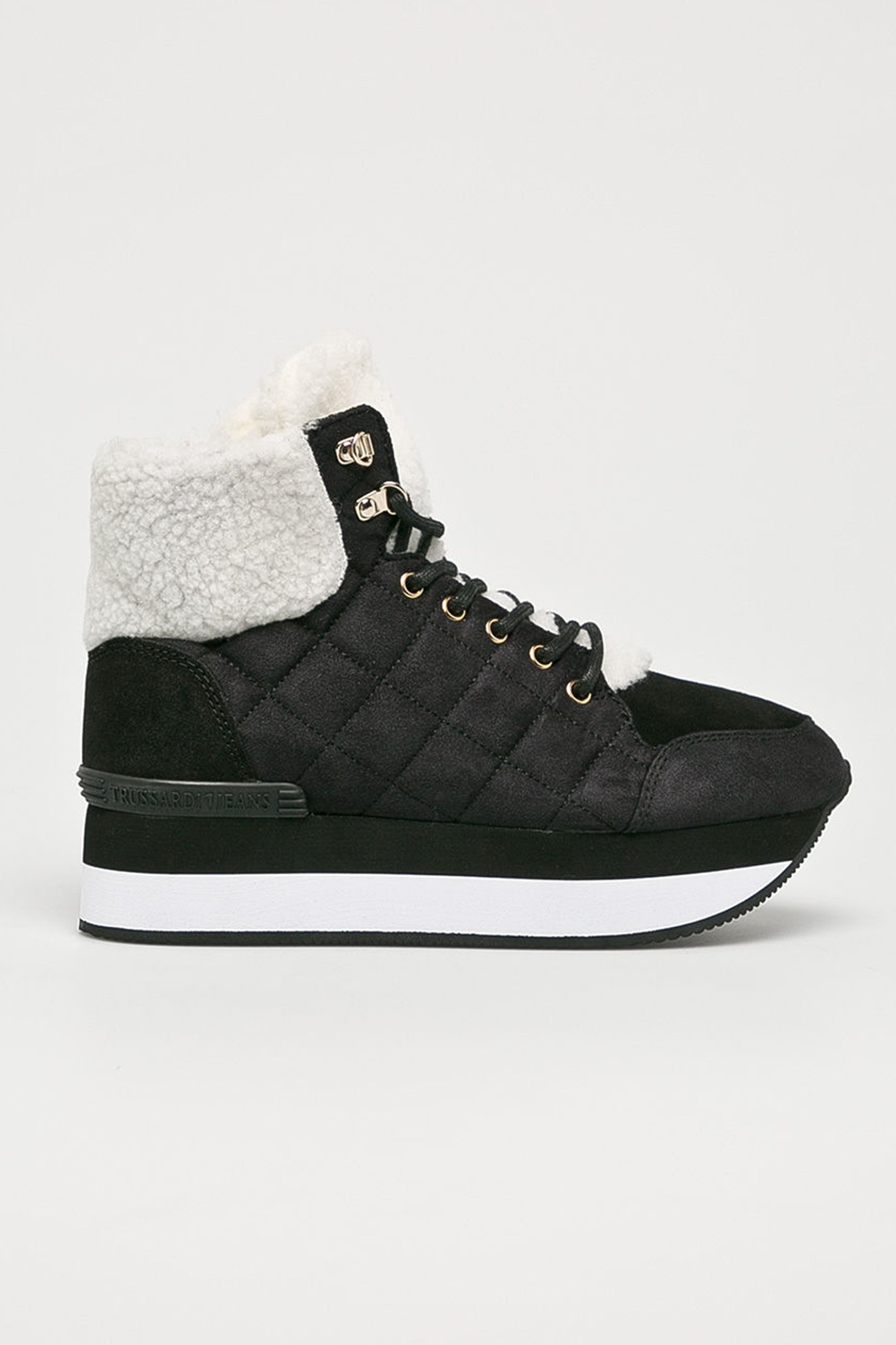 TRUSSARDI BAZAAR Trussardi γυναικεία μποτάκια με faux γούνα - 79A00244-9Y099999 Μαύρο