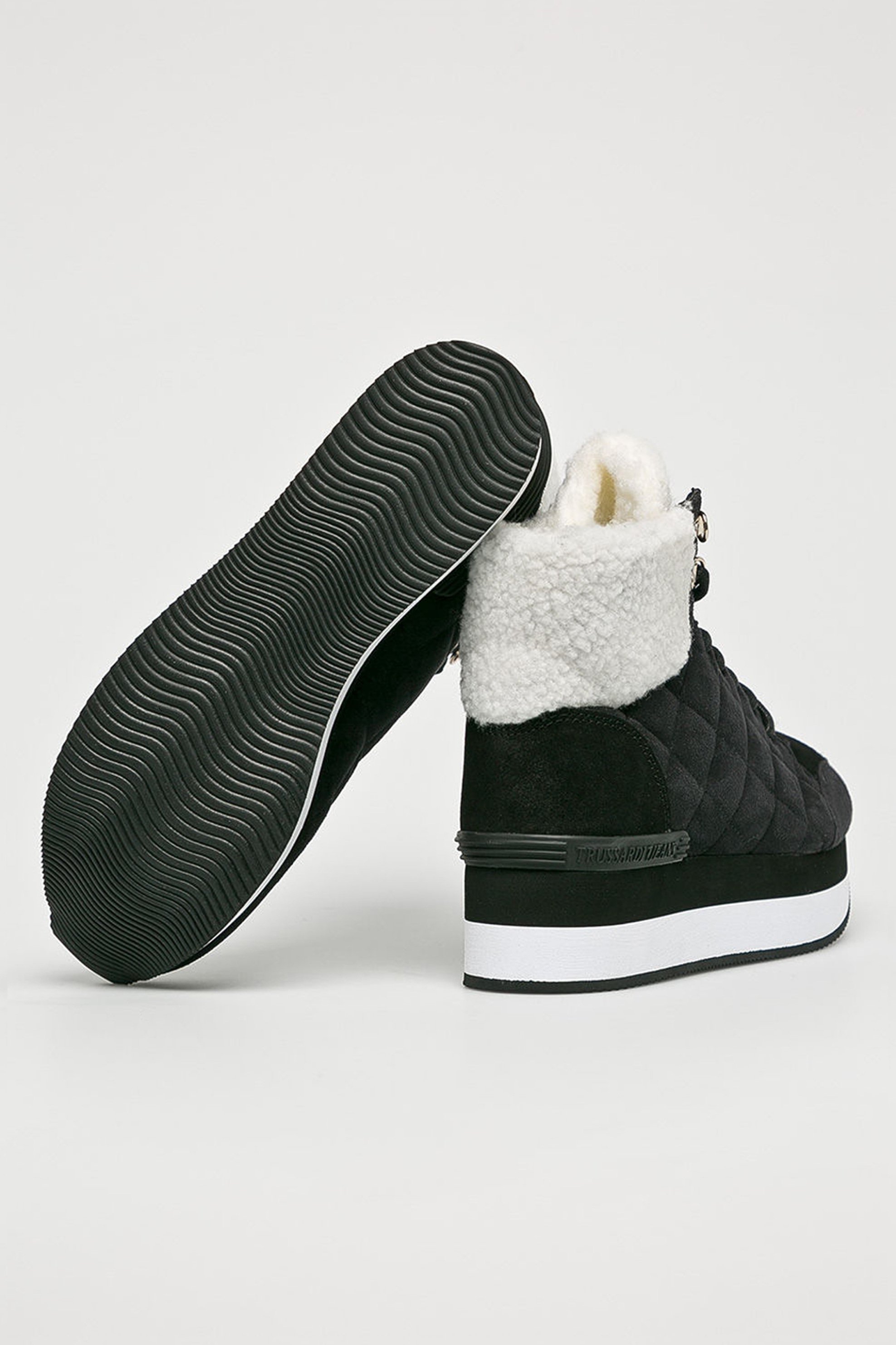 Trussardi Γυναικεία Μποτάκια με Faux Γούνα - 79A00244-9Y099999 Μαύρο