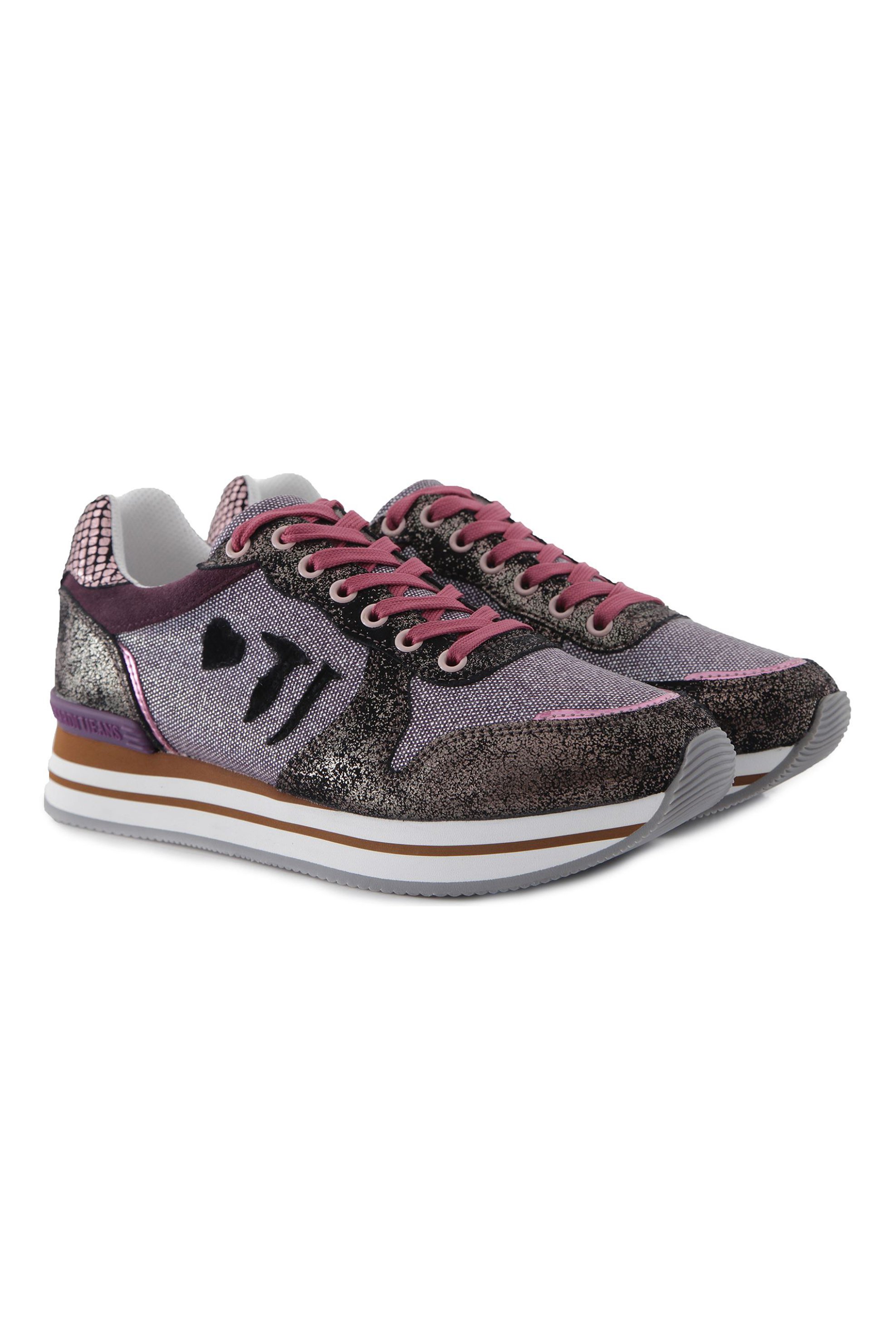 TRUSSARDI BAZAAR Trussardi γυναικεία sneakers με μεταλλικές λεπτομέρειες - 79A00245-9Y099999 Μπορντό