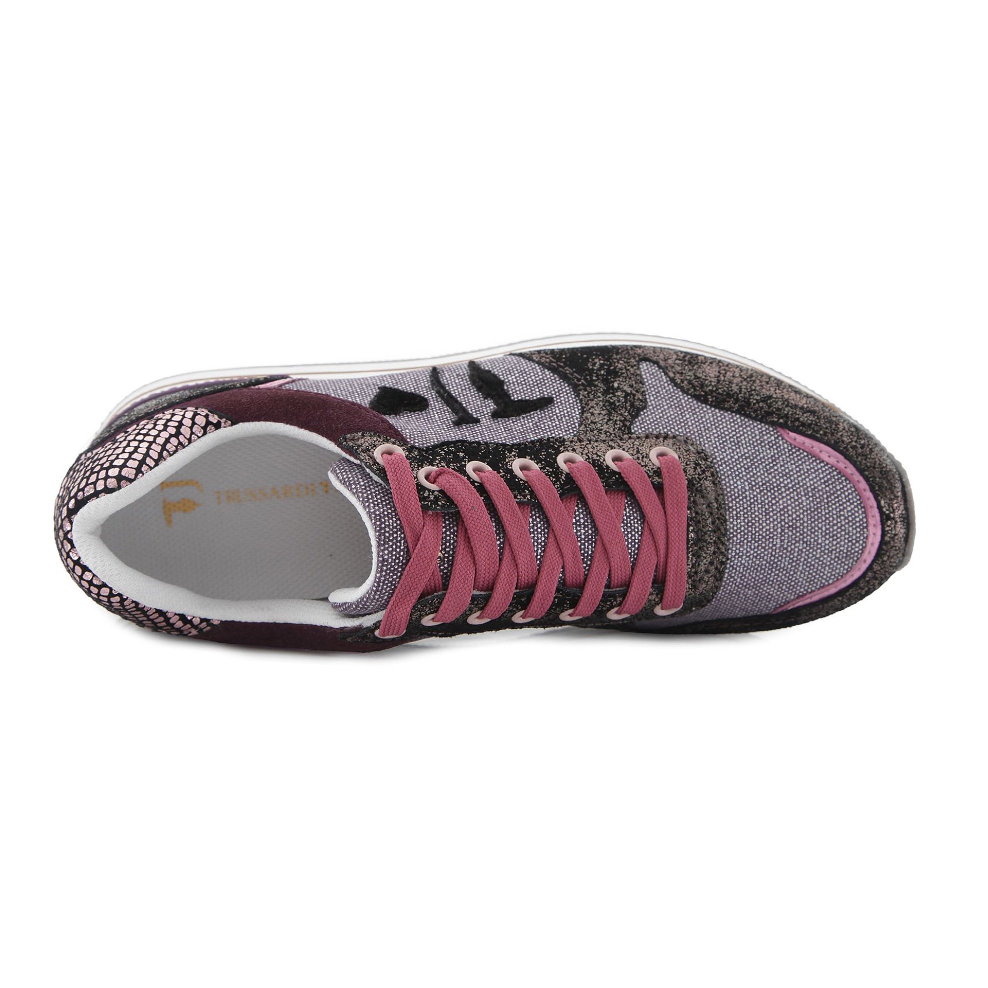 Trussardi Γυναικεία Sneakers με Μεταλλικές Λεπτομέρειες - 79A00245-9Y099999 Μπορντό