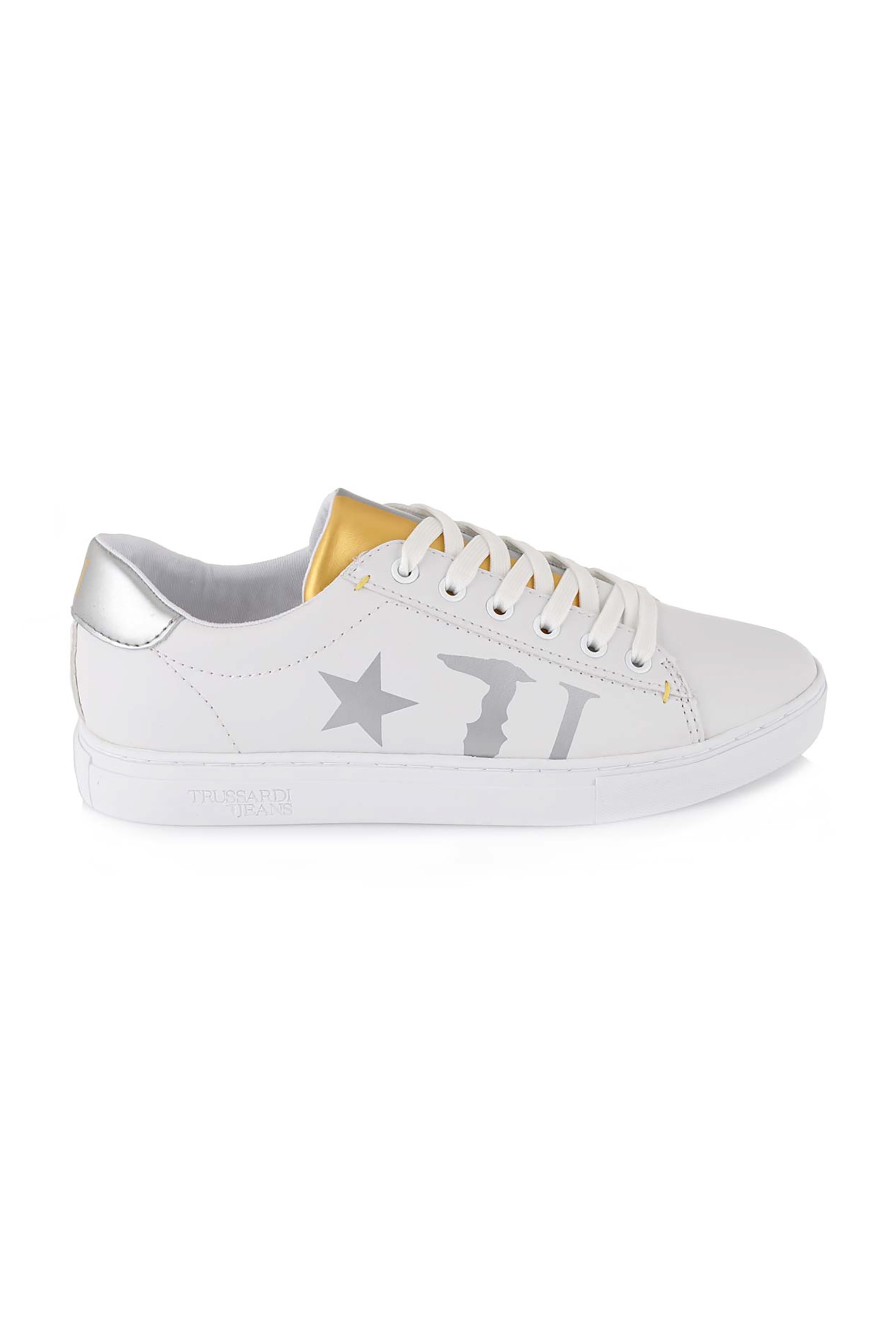 TRUSSARDI BAZAAR Trussardi Jeans γυυναικεία sneakers με λογότυπο στο πλάι - 79A00308-9Y099999 Χρυσό