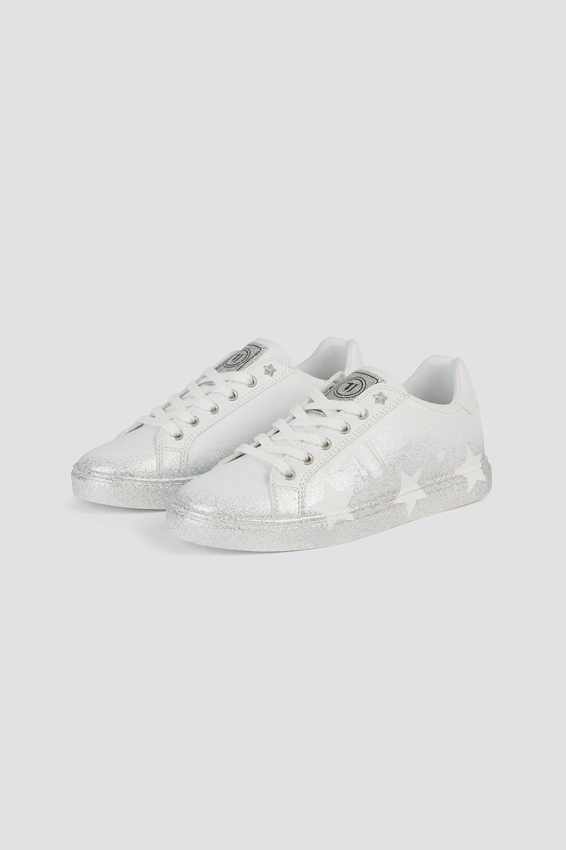 Trussardi Jeans γυναικεία sneakers με glitter λεπτομέρειες Stars - 79A00314-9Y099999 Ασημί φωτογραφία