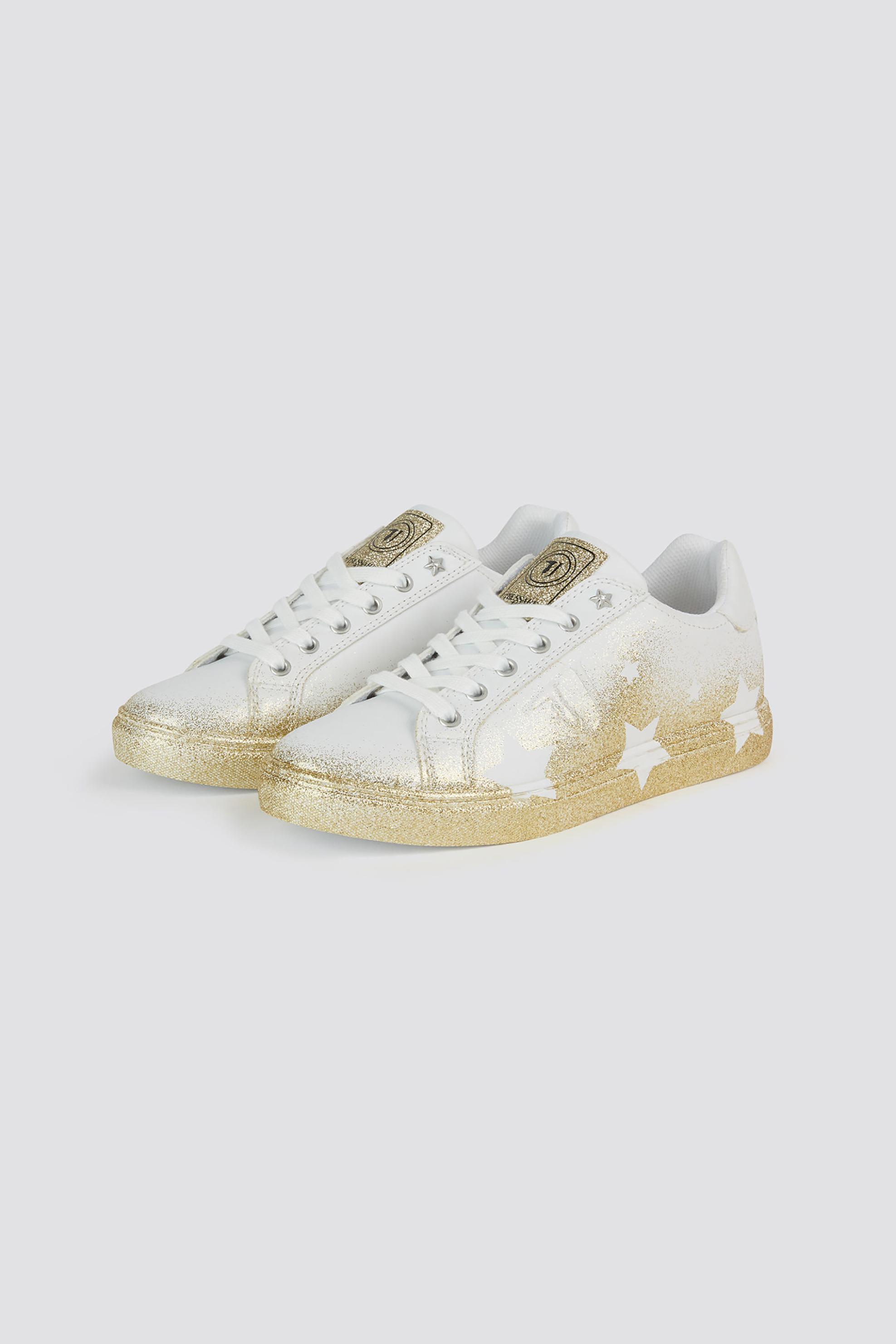 Trussardi Jeans γυναικεία sneakers με glitter λεπτομέρειες Stars - 79A00314-9Y099999 Χρυσό φωτογραφία