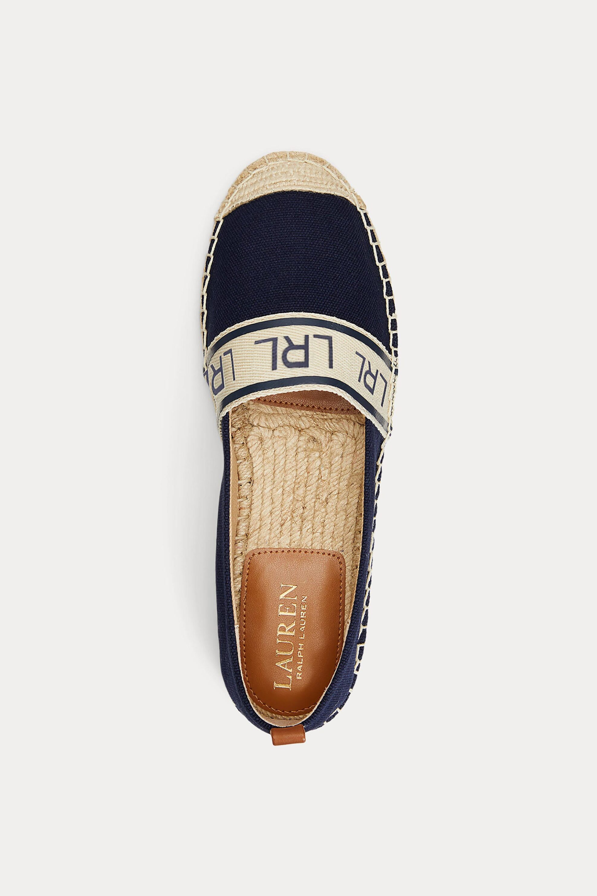 Lauren Ralph Lauren γυναικείες εσπαντρίγιες με letter logo print "Caylee III" - 802891448001 Εκρού φωτογραφία