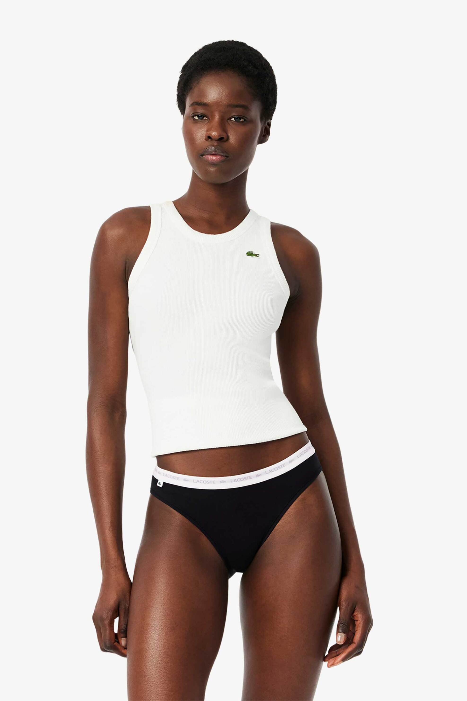 Lacoste σετ γυναικεία εσώρουχα brief με contrast μέση και λογότυπο (3 τεμάχια) - 8F1338 Μαύρο φωτογραφία