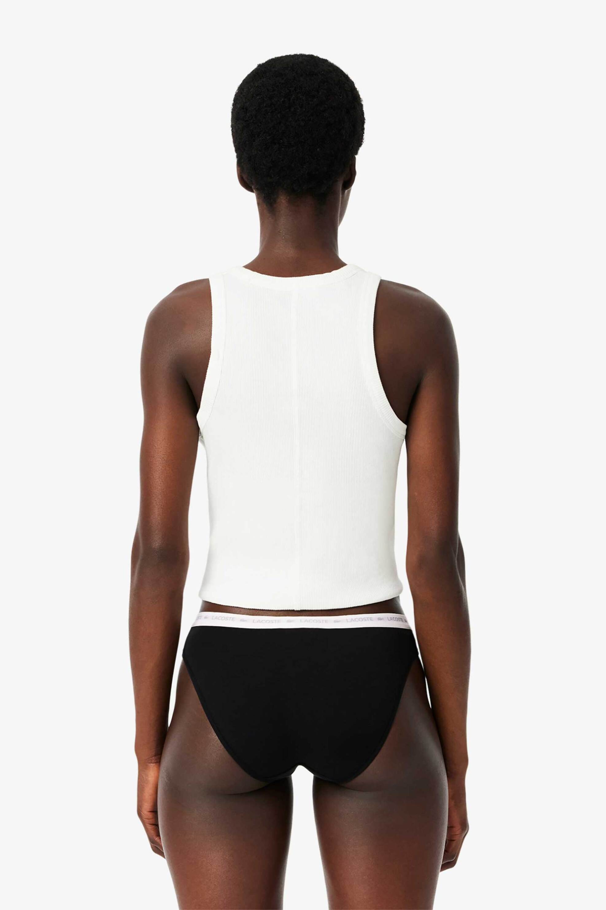 Lacoste Σετ Γυναικεία Εσώρουχα Brief με Contrast Μέση Και Λογότυπο (3 Τεμάχια) - 8F1338 Μαύρο