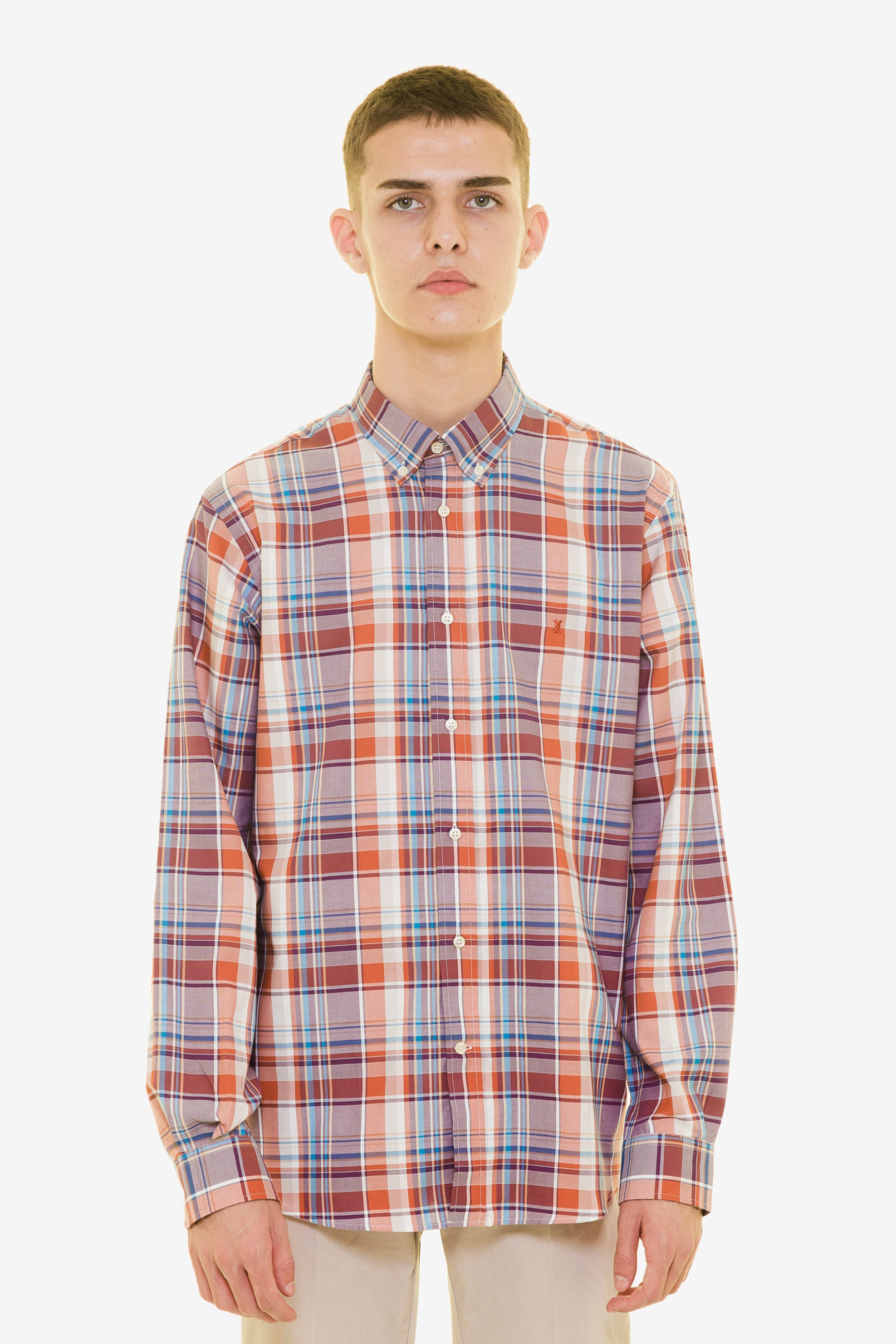 The Bostonians ανδρικό καρό πουκάμισο με μακρύ μανίκι - AACH7803 Κόκκινο φωτογραφία