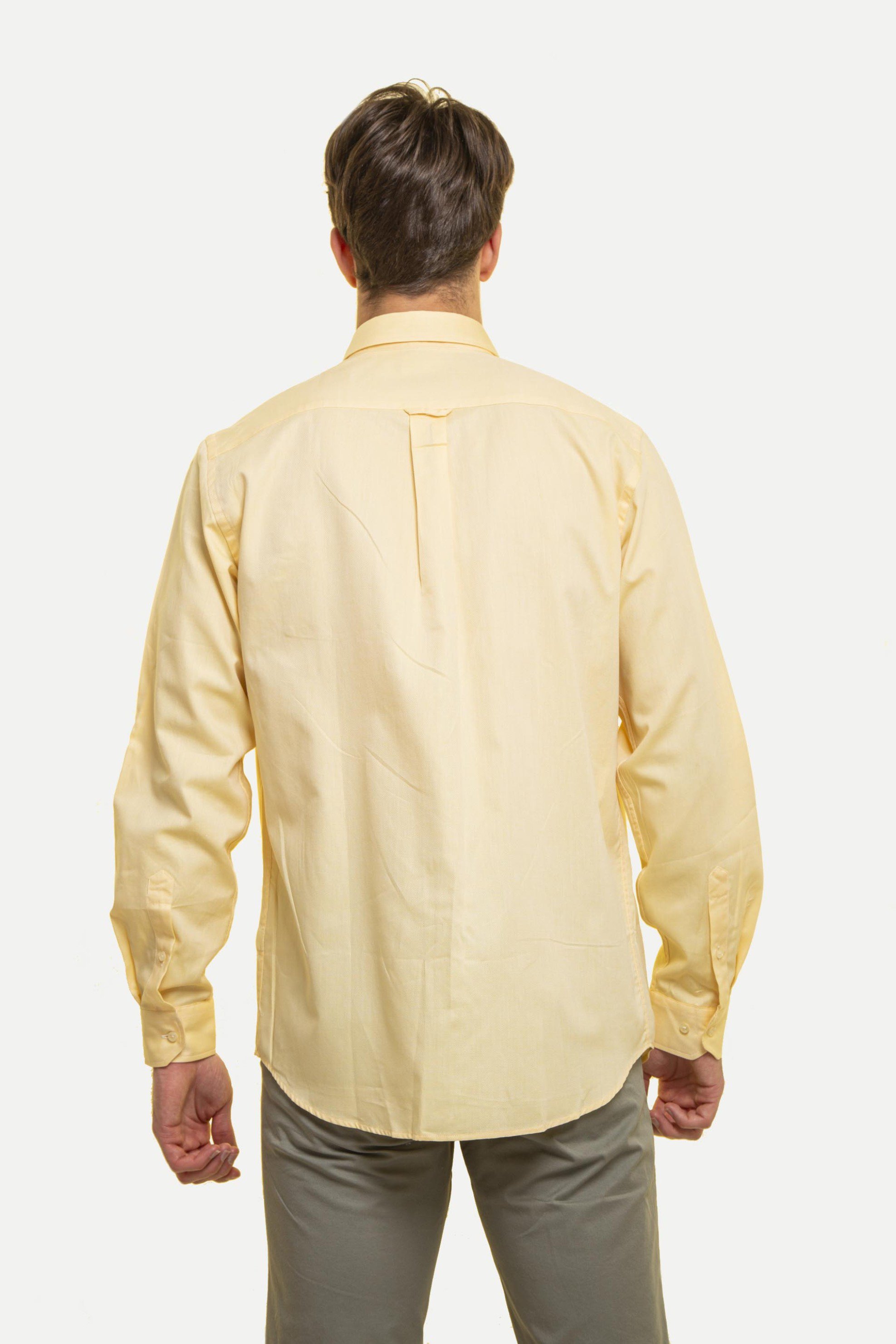 The Bostonians Ανδρικό Πουκάμισο Button Down Μονόχρωμο - Aap2007 Κίτρινο Ανοιχτό