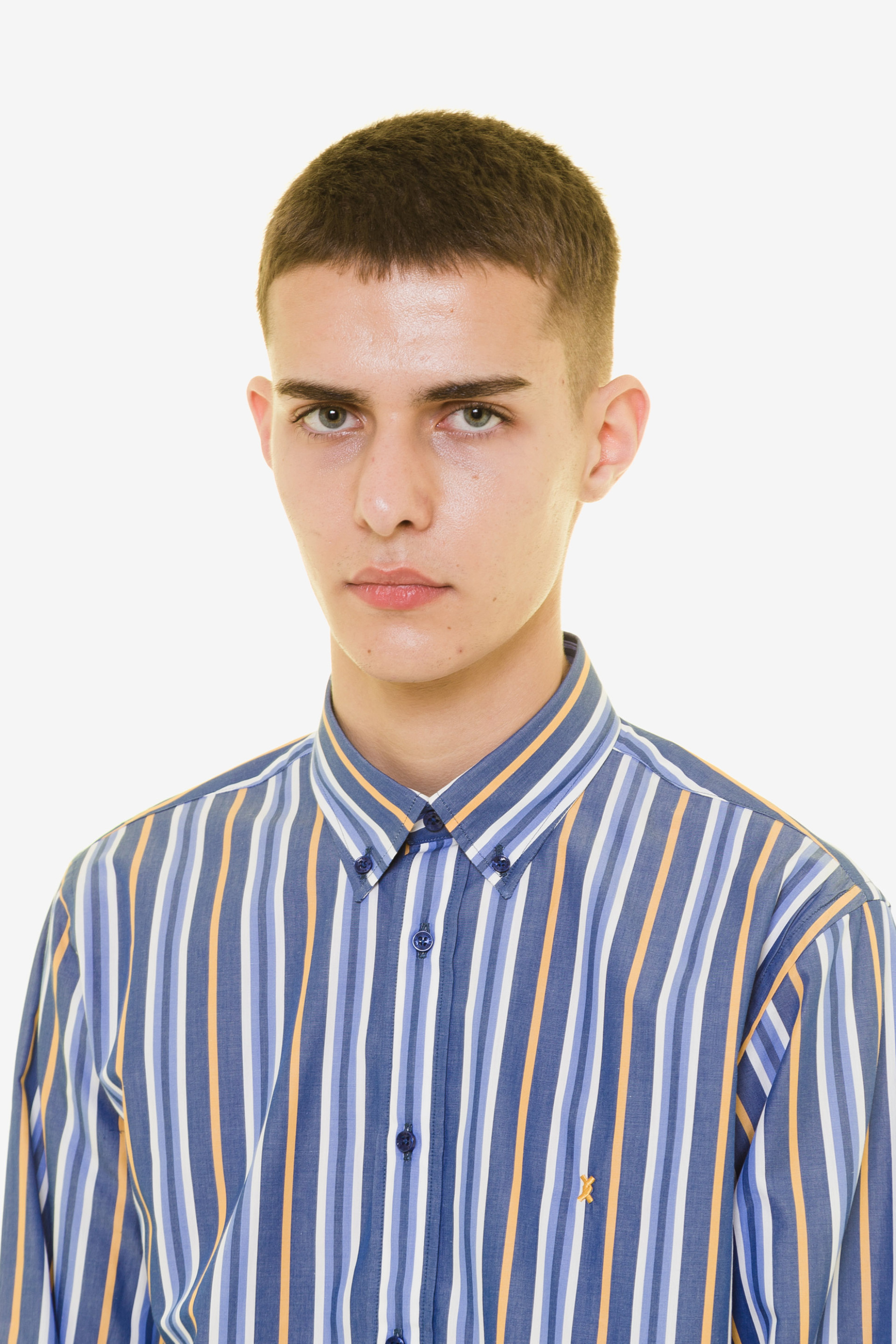 THE BOSTONIANS The Bostonians ανδρικό πουκάμισο με ριγέ print - AAS4484 Μπλε