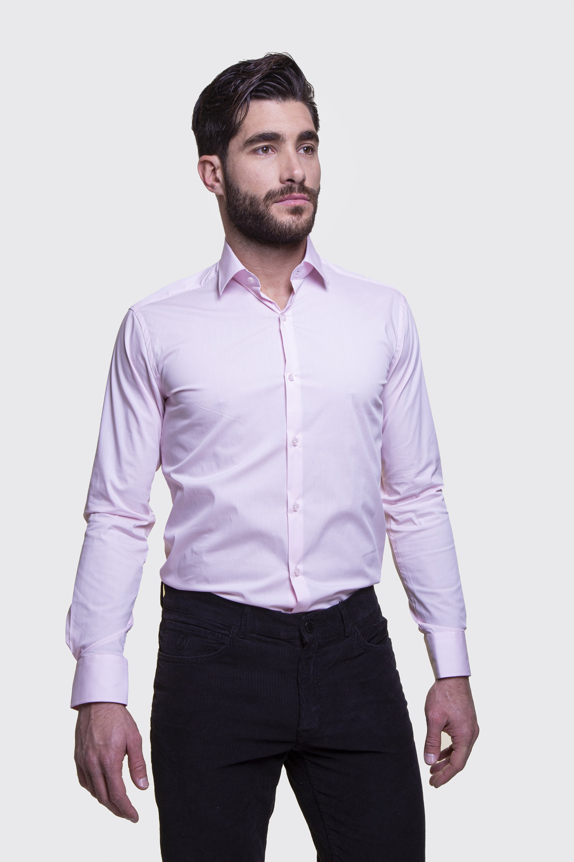 THE BOSTONIANS The Bostonians ανδρικό πουκάμισο μονόχρωμο Slim Fit - ACP1468 Ροζ