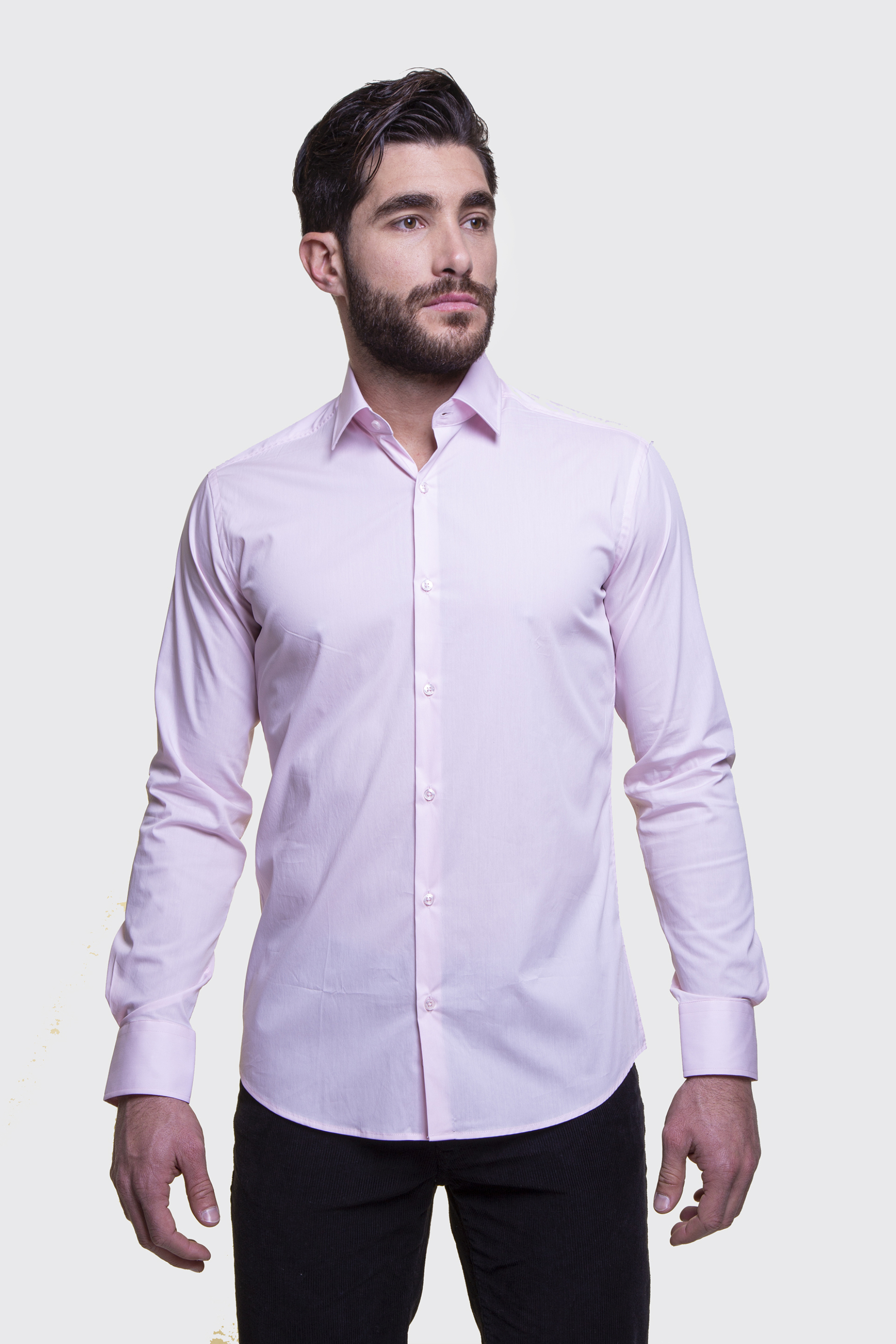 The Bostonians ανδρικό πουκάμισο μονόχρωμο Slim Fit - ACP1468 Ροζ φωτογραφία