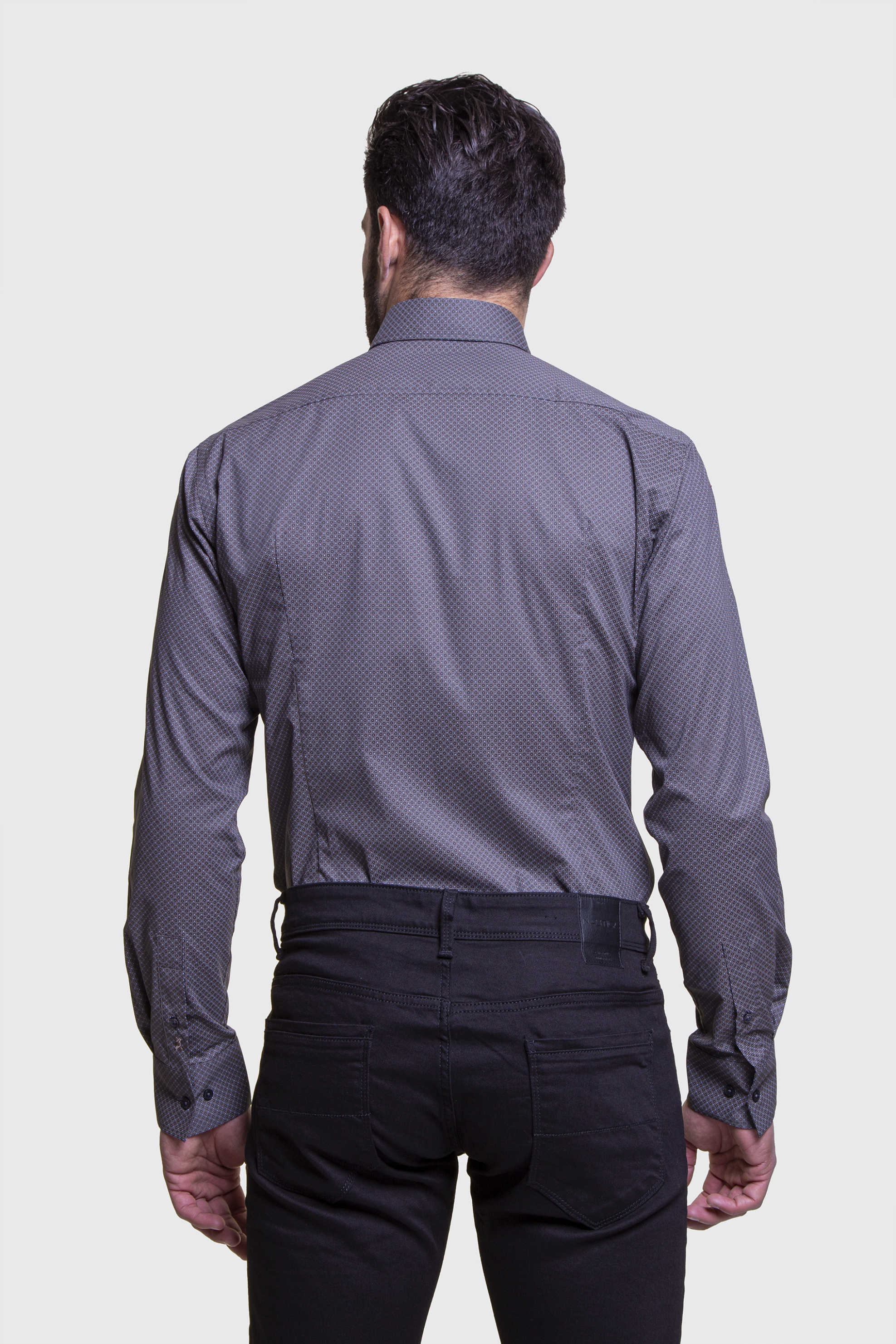 The Bostonians Ανδρικό Πουκάμισο Μονόχρωμο Slim Fit - Acp1686 Γκρι