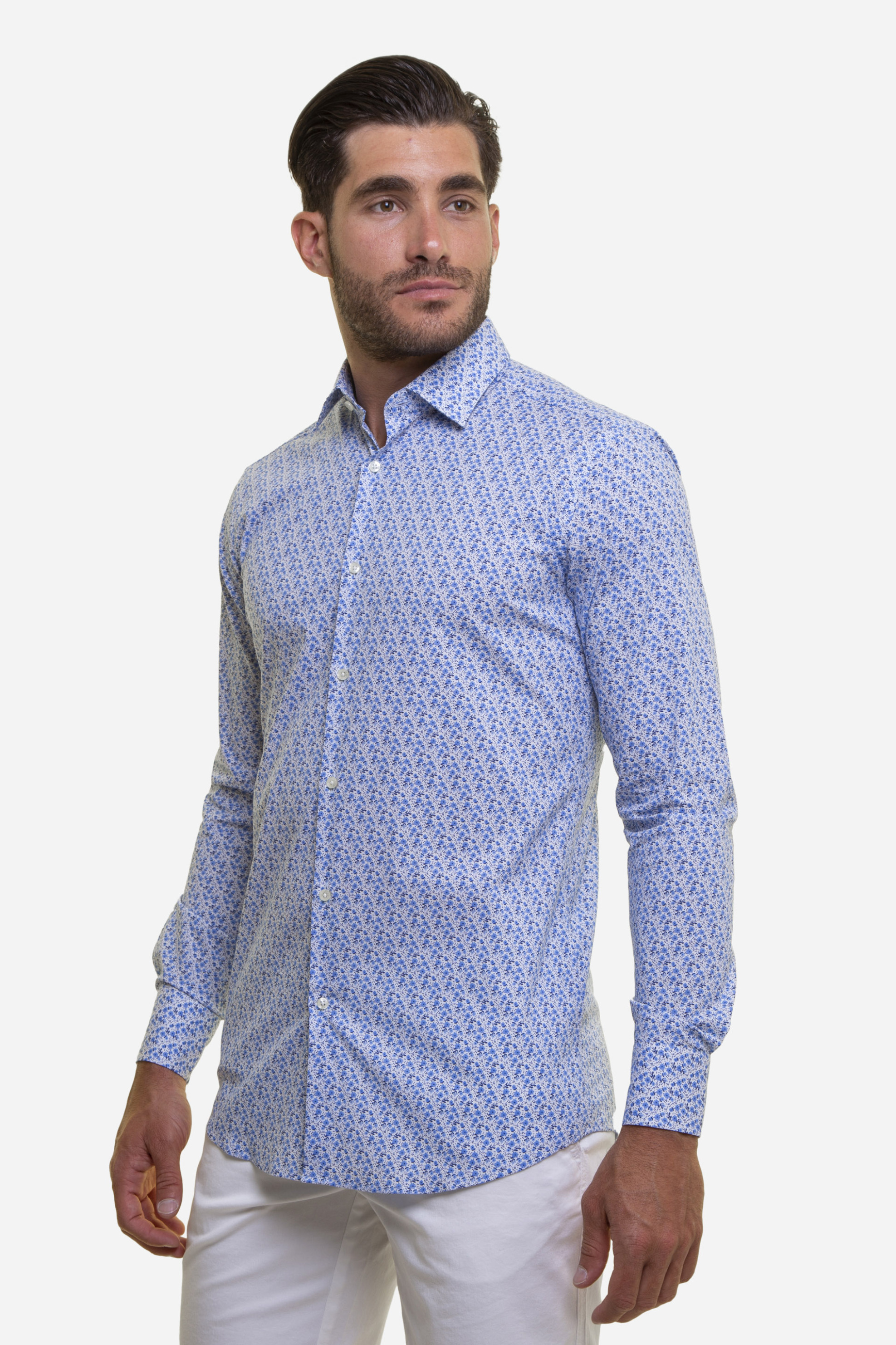 The Bostonians ανδρικό πουκάμισο με floral μικροσχέδιο Slim Fit - ACP1875 φωτογραφία