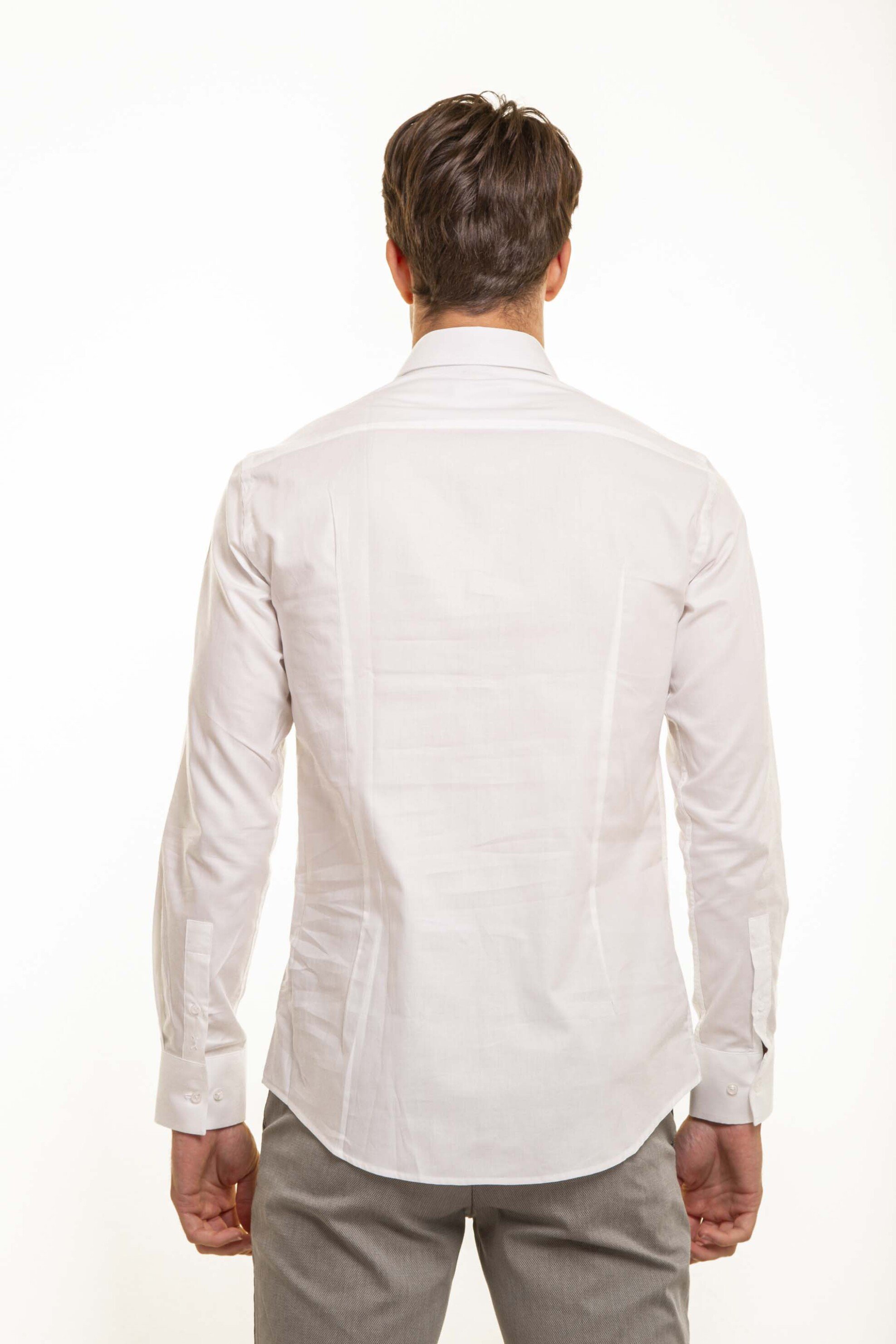 The Bostonians Ανδρικό Πουκάμισο Μονόχρωμο Slim Fit - Acp2193 Λευκό