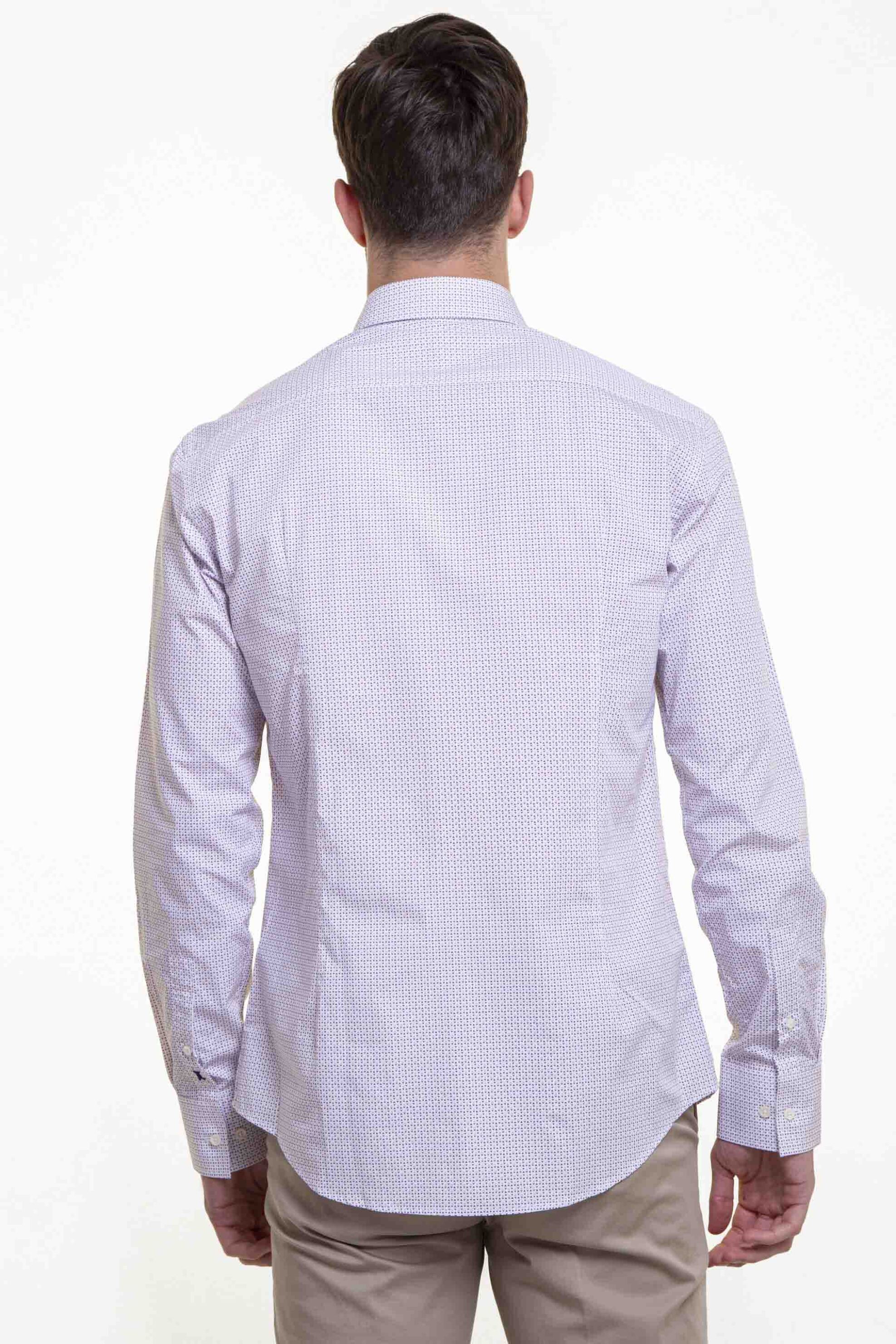 The Bostonians Ανδρικό Πουκάμισο με Μικροσχέδιο Slim Fit - Acp2196 Λιλά